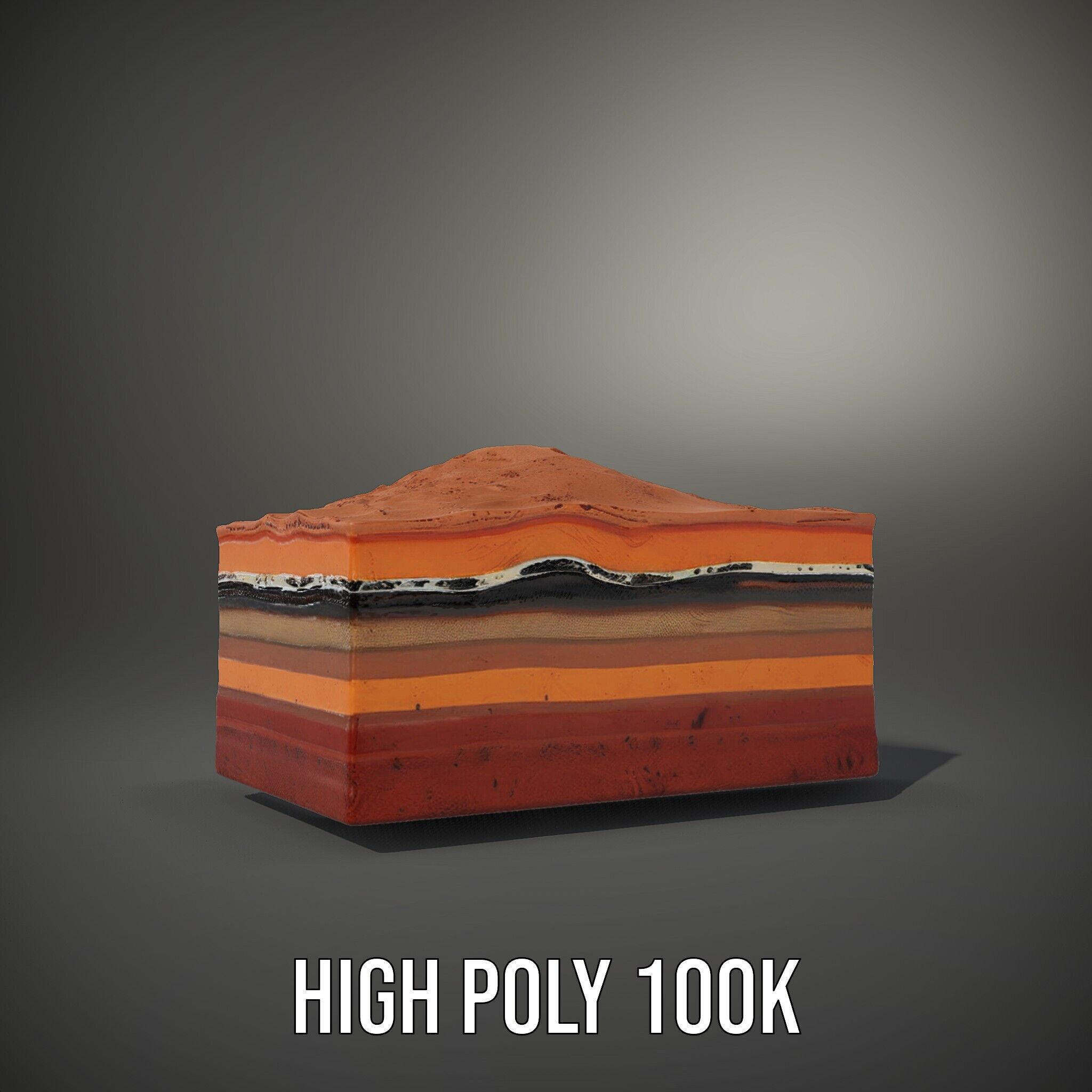 Geological Terrain Section Layer model pack Low-poly 3D model_8