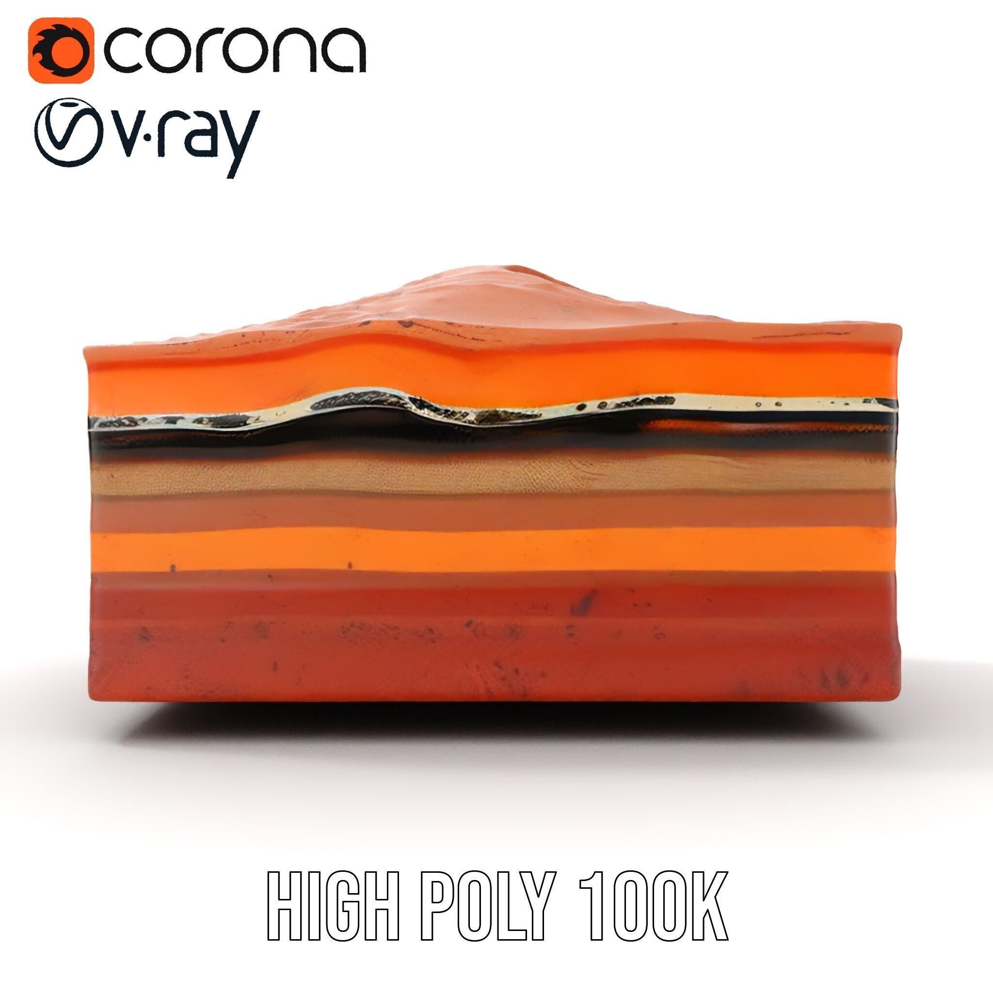 Geological Terrain Section Layer model pack Low-poly 3D model_35