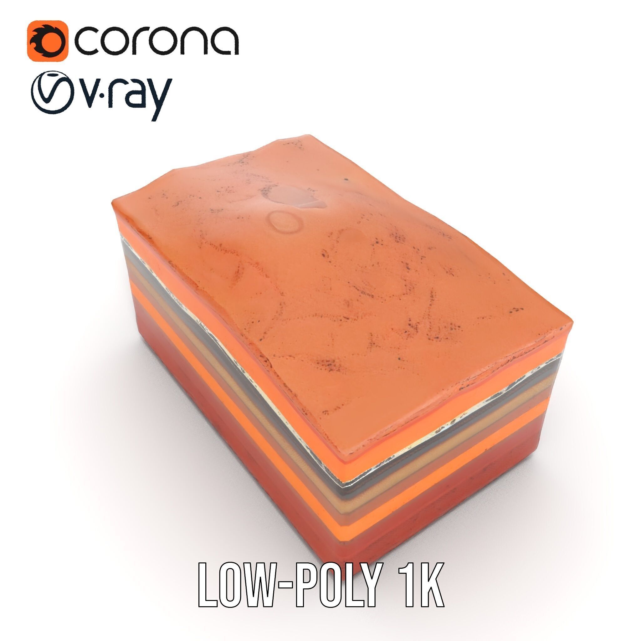 Geological Terrain Section Layer model pack Low-poly 3D model_7