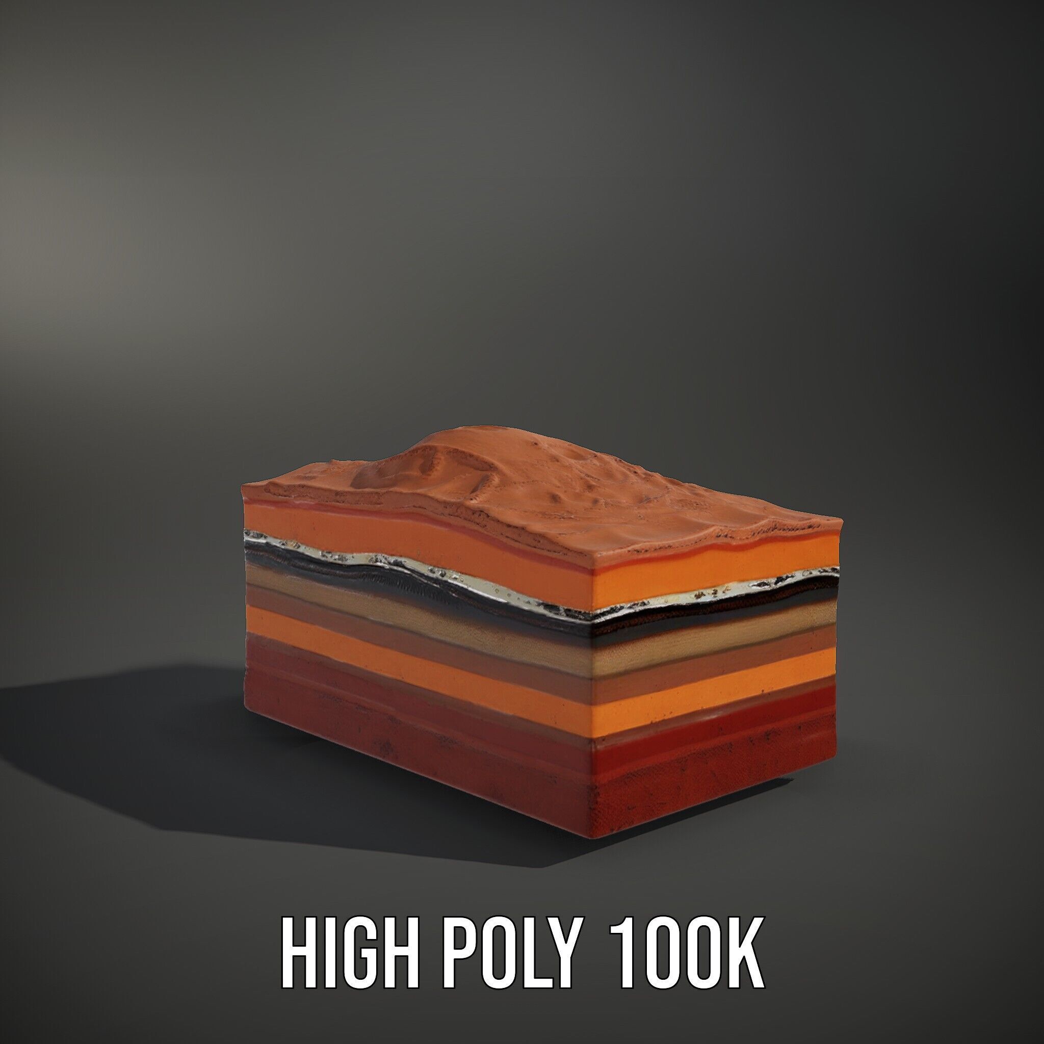 Geological Terrain Section Layer model pack Low-poly 3D model_11