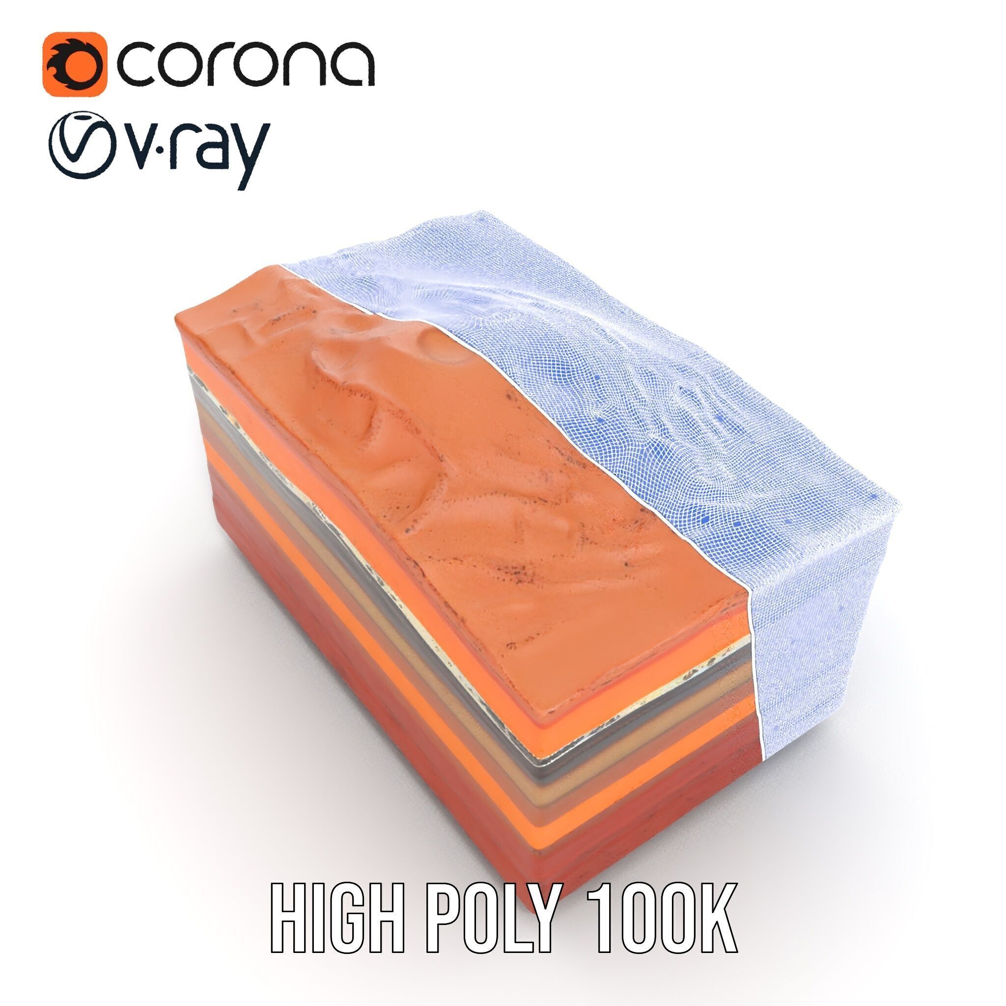 Geological Terrain Section Layer model pack Low-poly 3D model_36