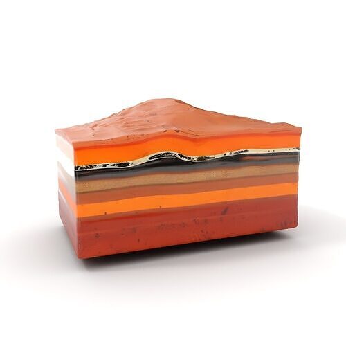 Geological Terrain Section Layer model pack Low-poly 3D model