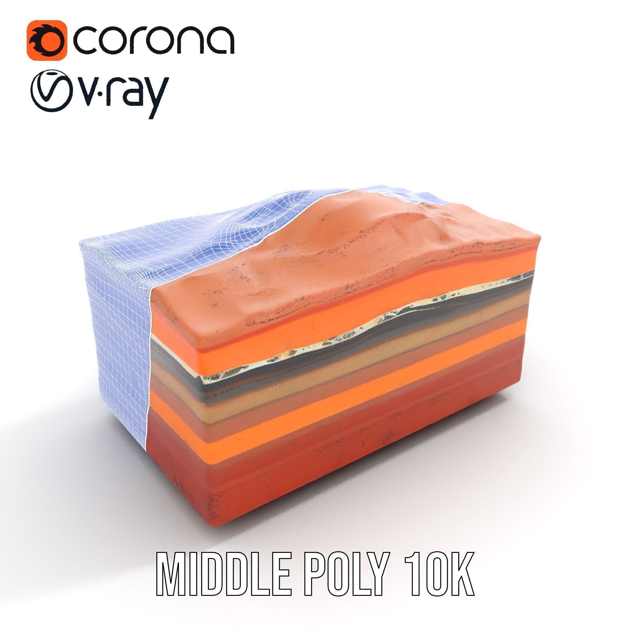 Geological Terrain Section Layer model pack Low-poly 3D model_9