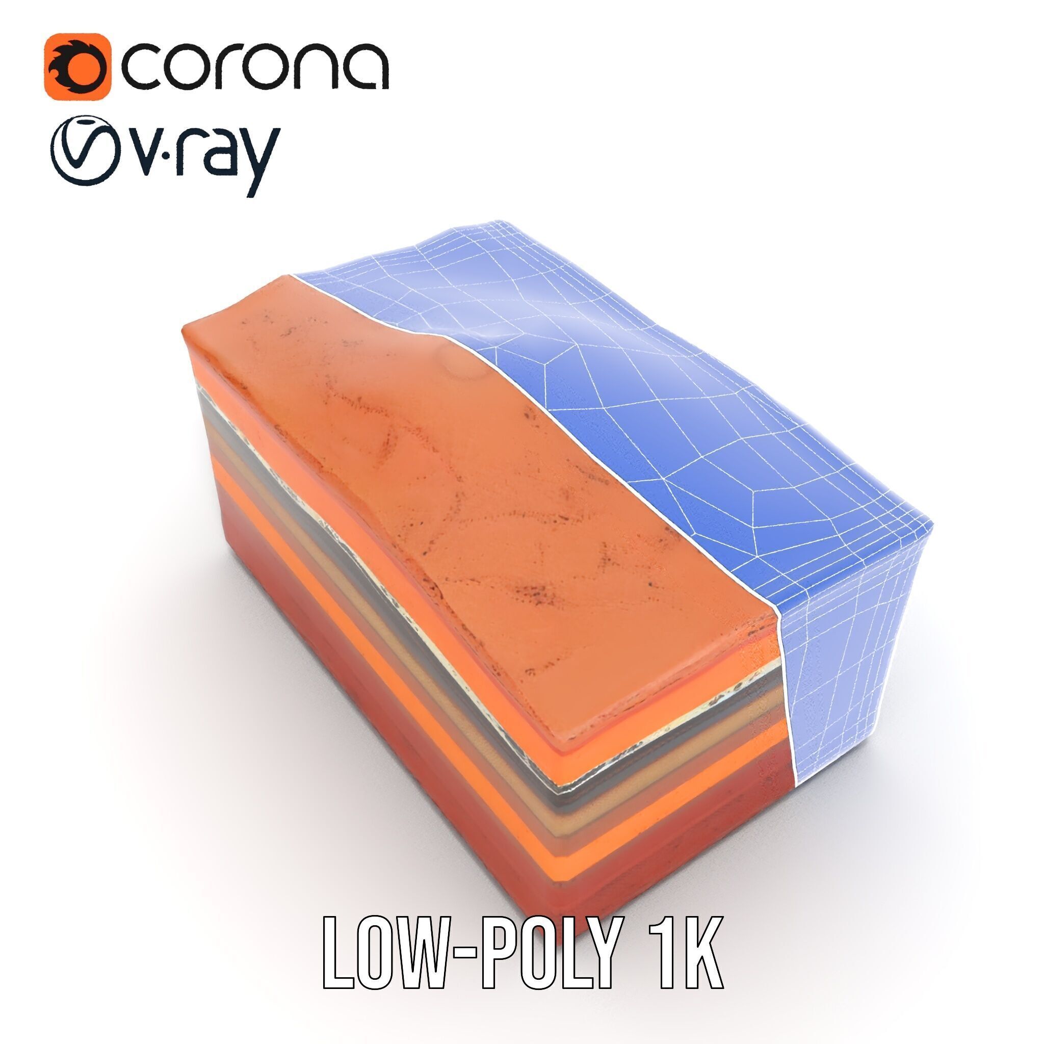 Geological Terrain Section Layer model pack Low-poly 3D model_28