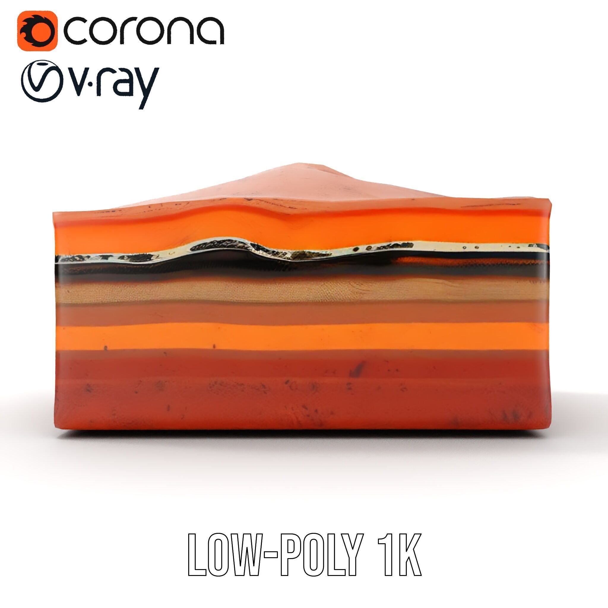 Geological Terrain Section Layer model pack Low-poly 3D model_18