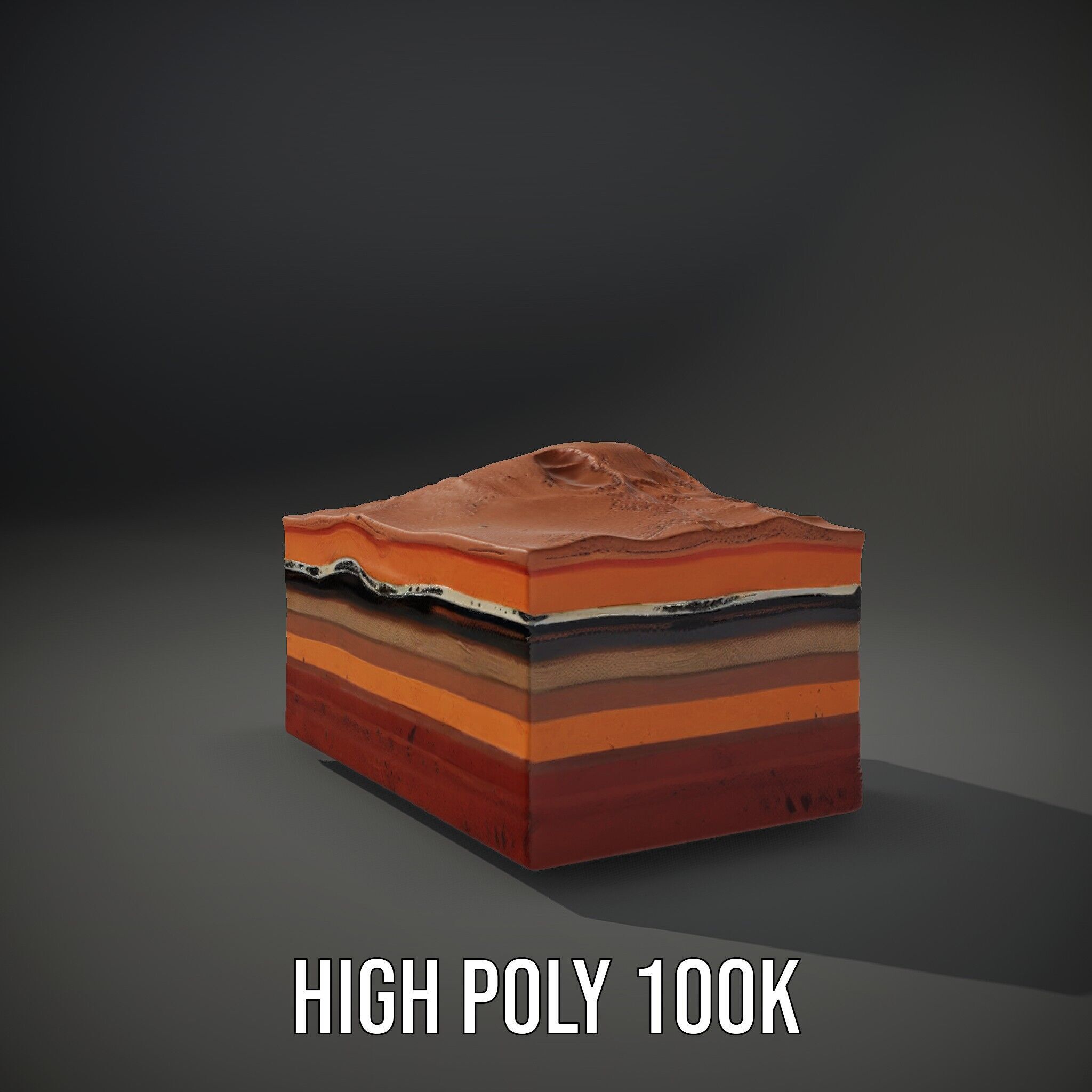 Geological Terrain Section Layer model pack Low-poly 3D model_14