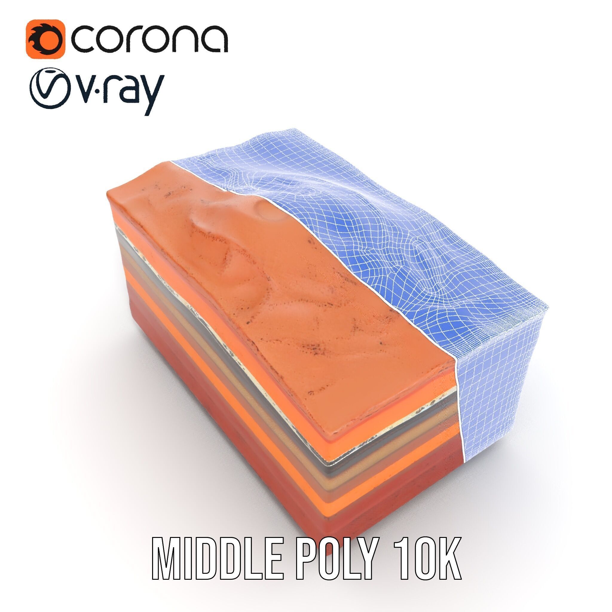 Geological Terrain Section Layer model pack Low-poly 3D model_30