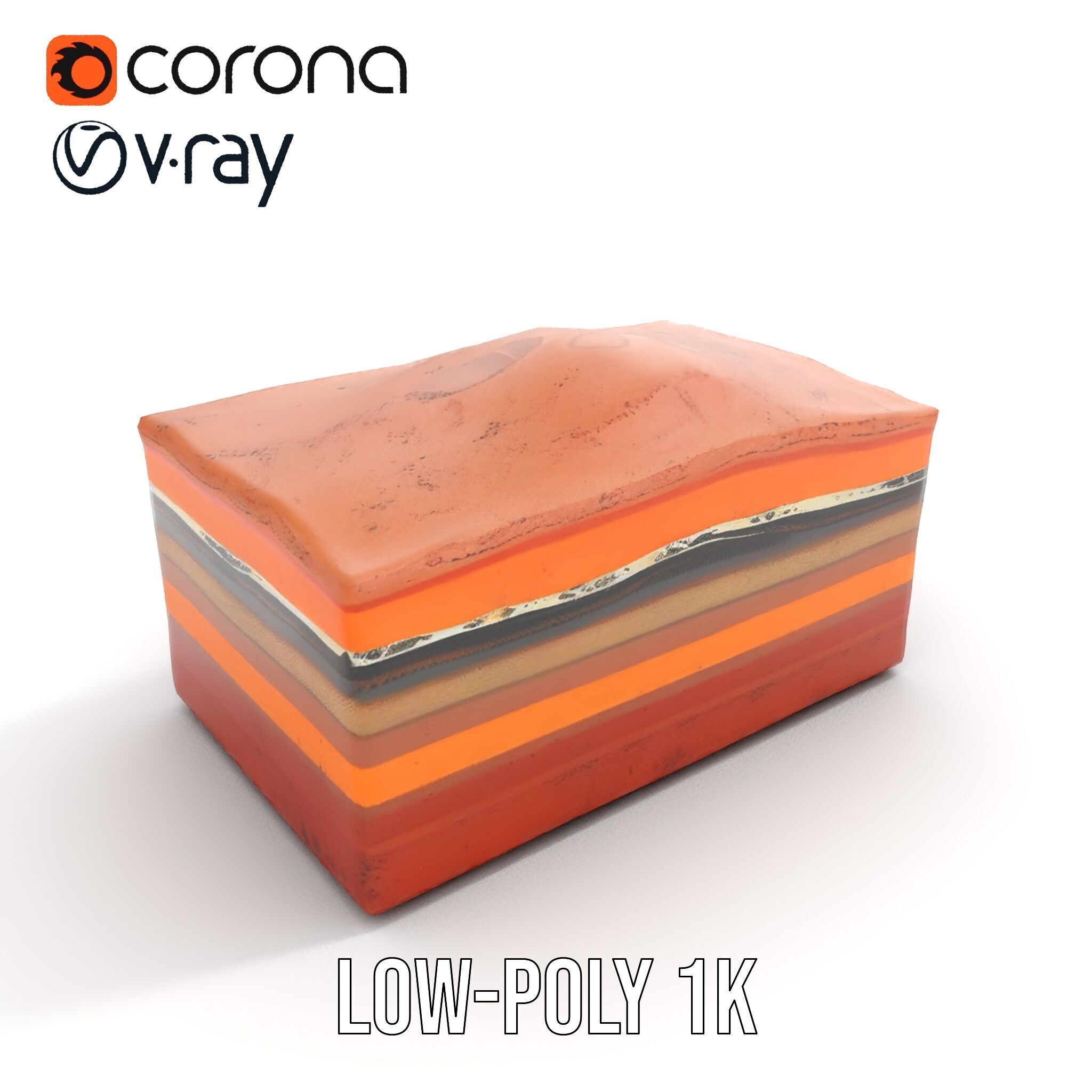 Geological Terrain Section Layer model pack Low-poly 3D model_13