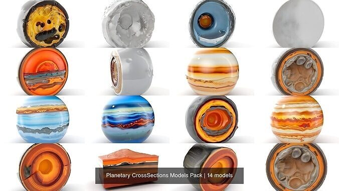 Planetary CrossSections Models Pack 3D Model Collection