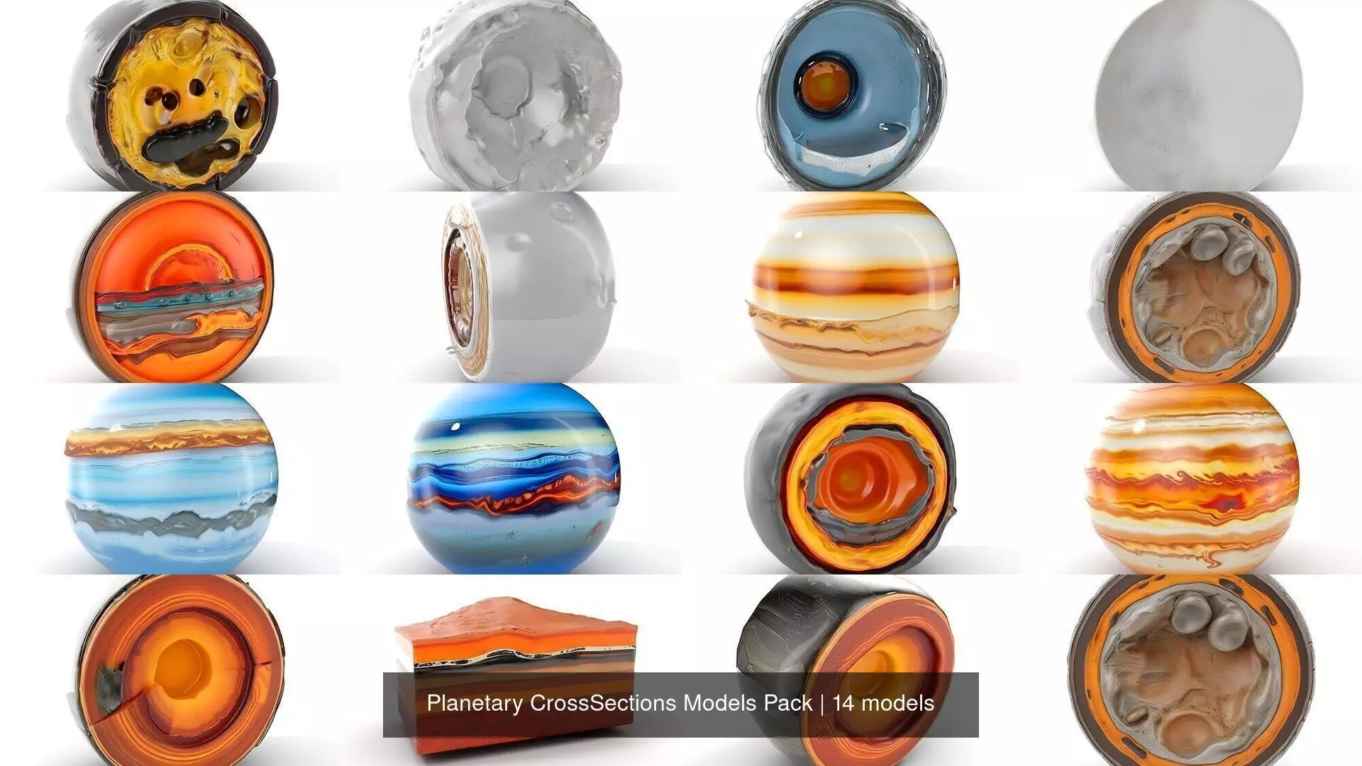 Planetary CrossSections Models Pack 3D Model Collection_0