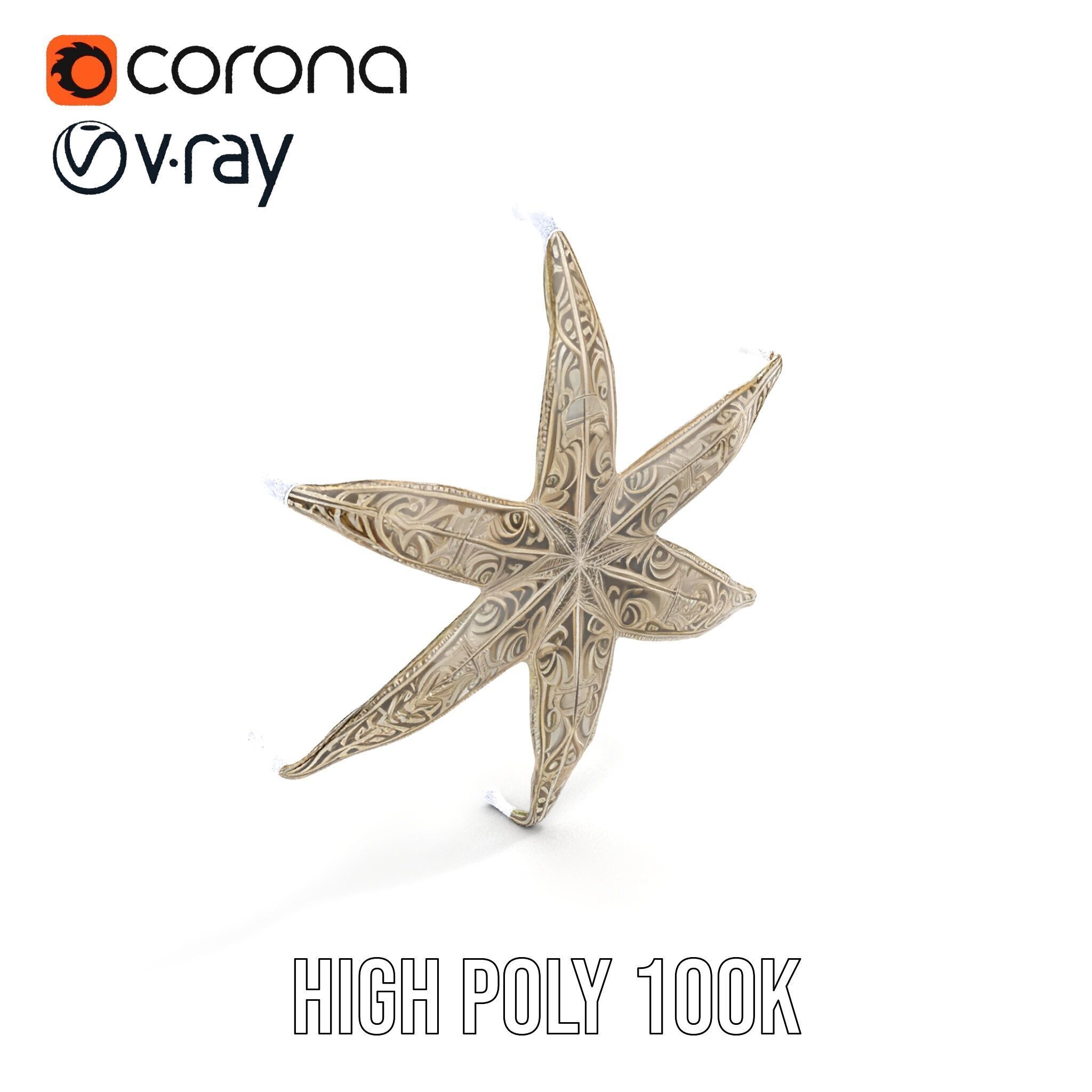 Intricate Decorative Star Model Pack Low-poly 3D model_36