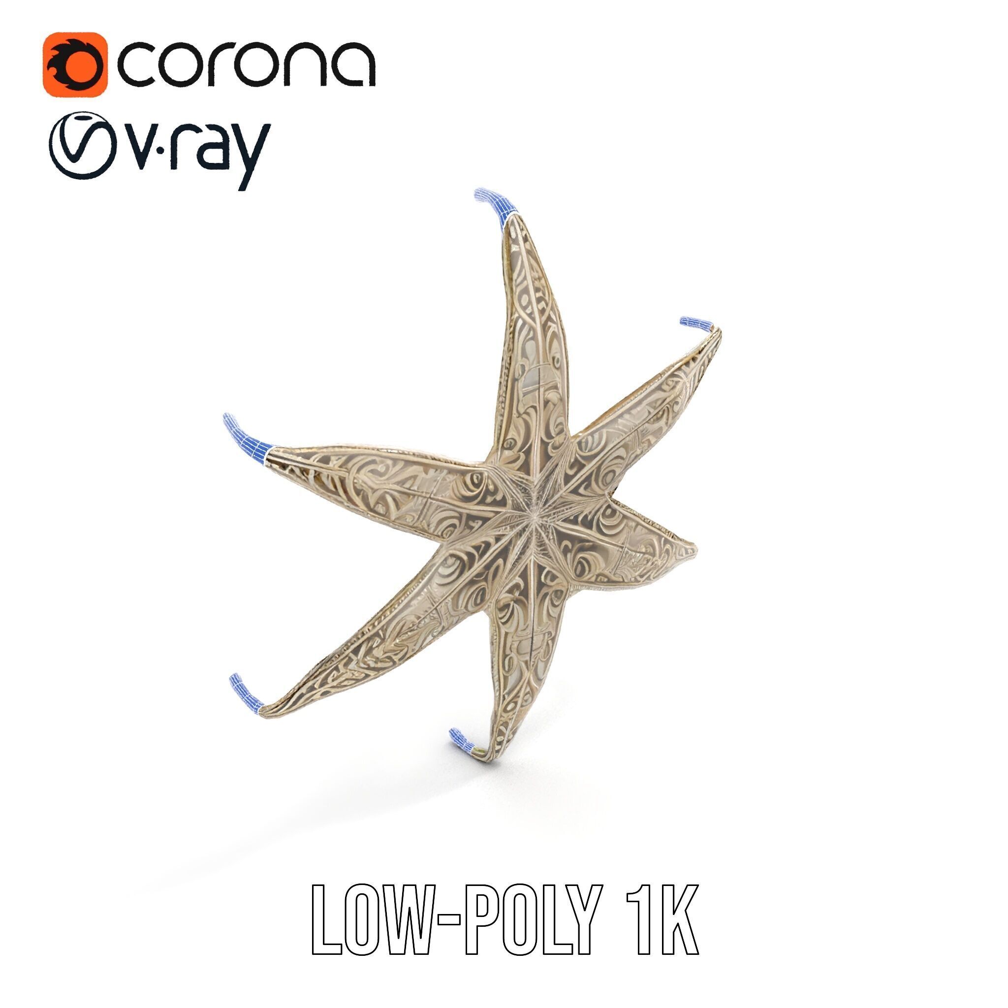 Intricate Decorative Star Model Pack Low-poly 3D model_16