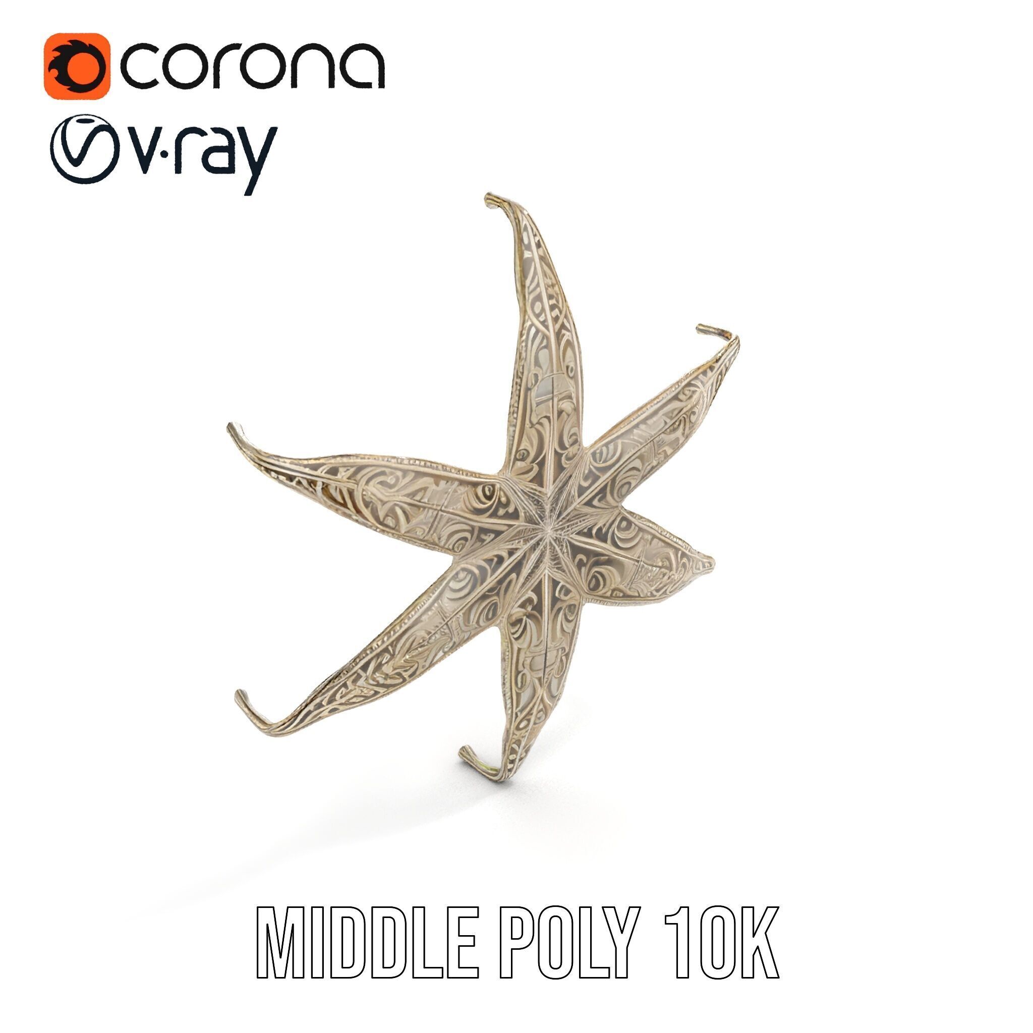 Intricate Decorative Star Model Pack Low-poly 3D model_15
