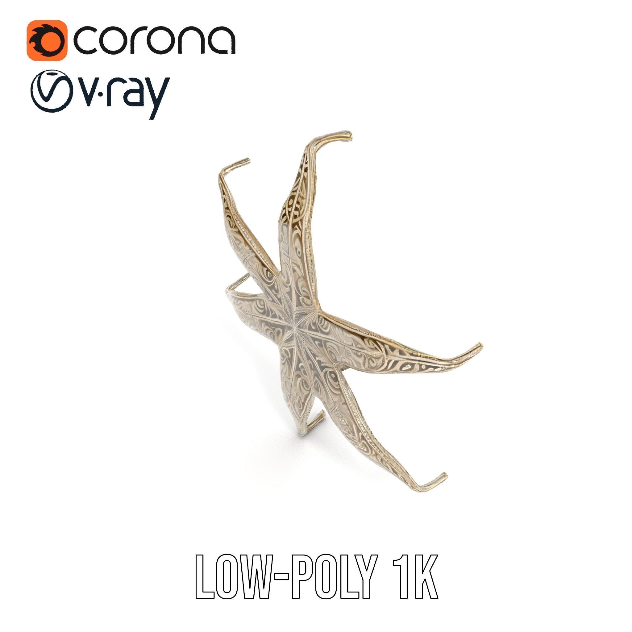 Intricate Decorative Star Model Pack Low-poly 3D model_31
