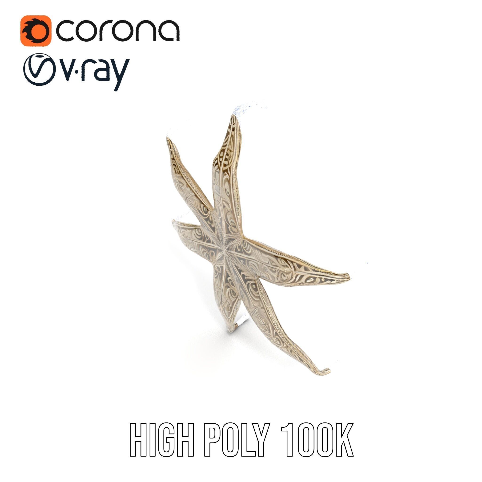 Intricate Decorative Star Model Pack Low-poly 3D model_21