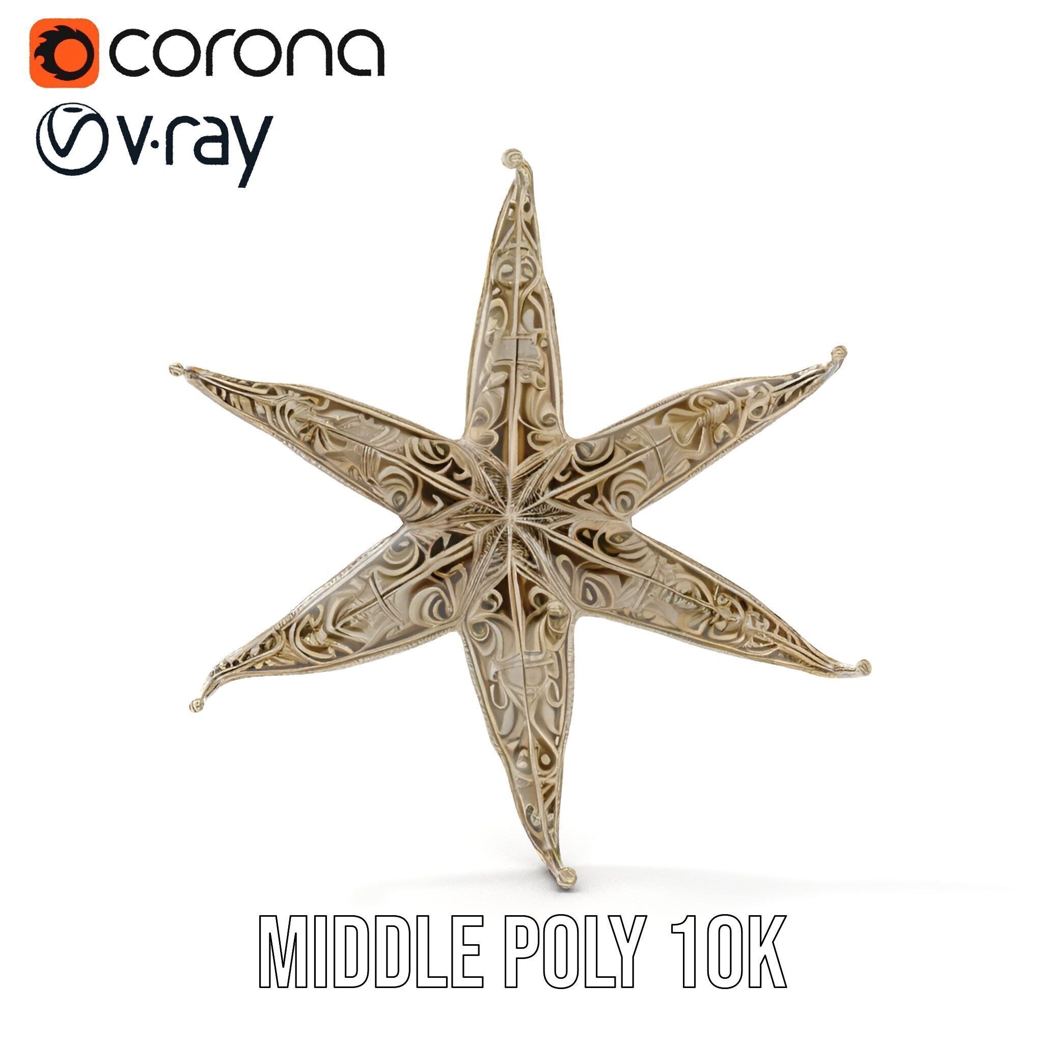 Intricate Decorative Star Model Pack Low-poly 3D model_22