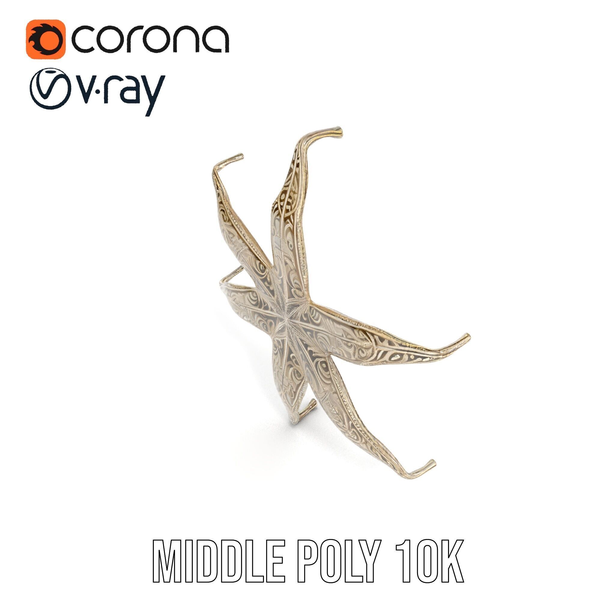 Intricate Decorative Star Model Pack Low-poly 3D model_6