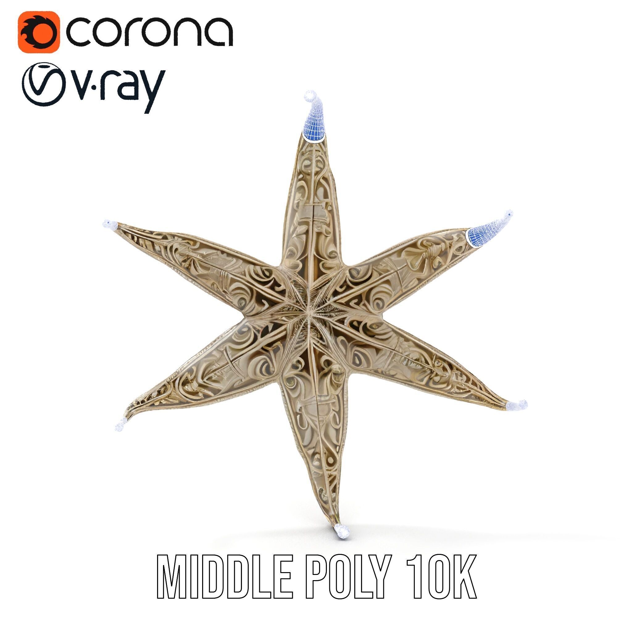 Intricate Decorative Star Model Pack Low-poly 3D model_12
