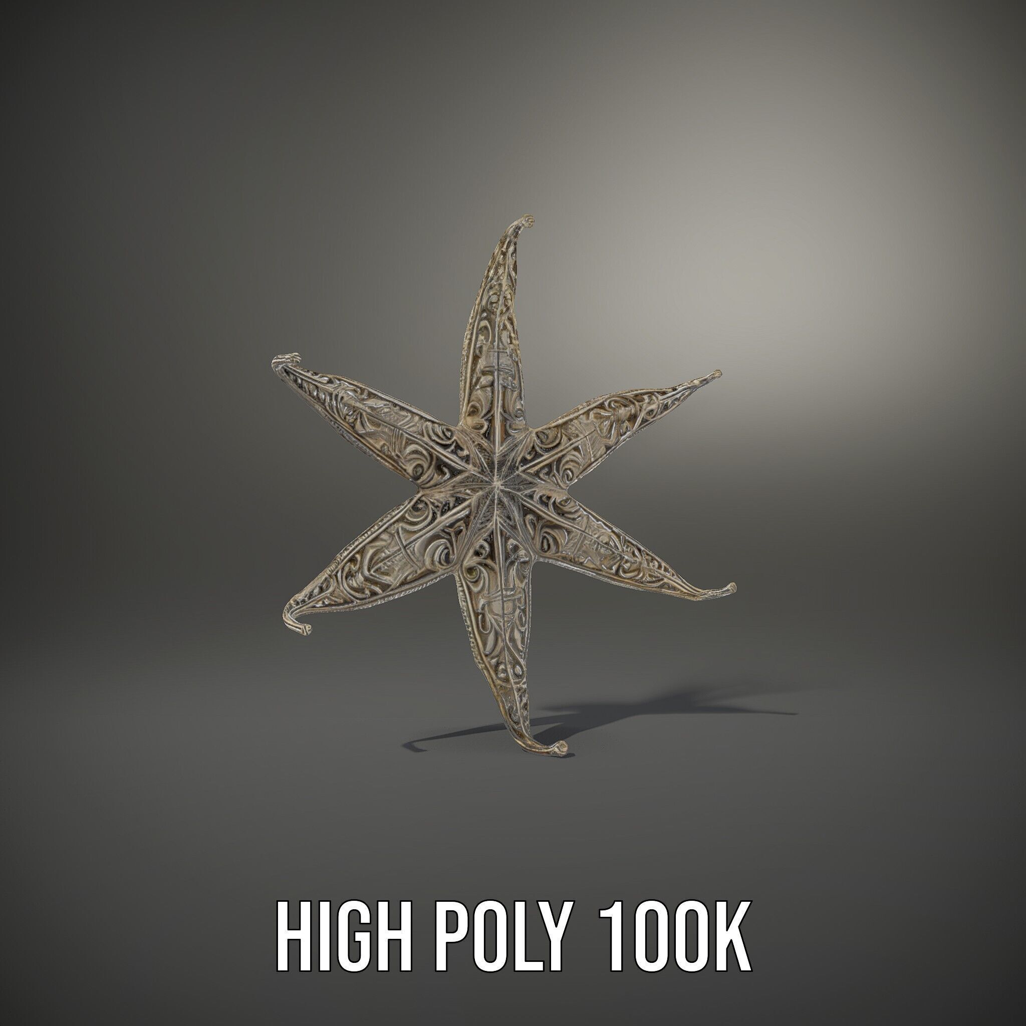 Intricate Decorative Star Model Pack Low-poly 3D model_8