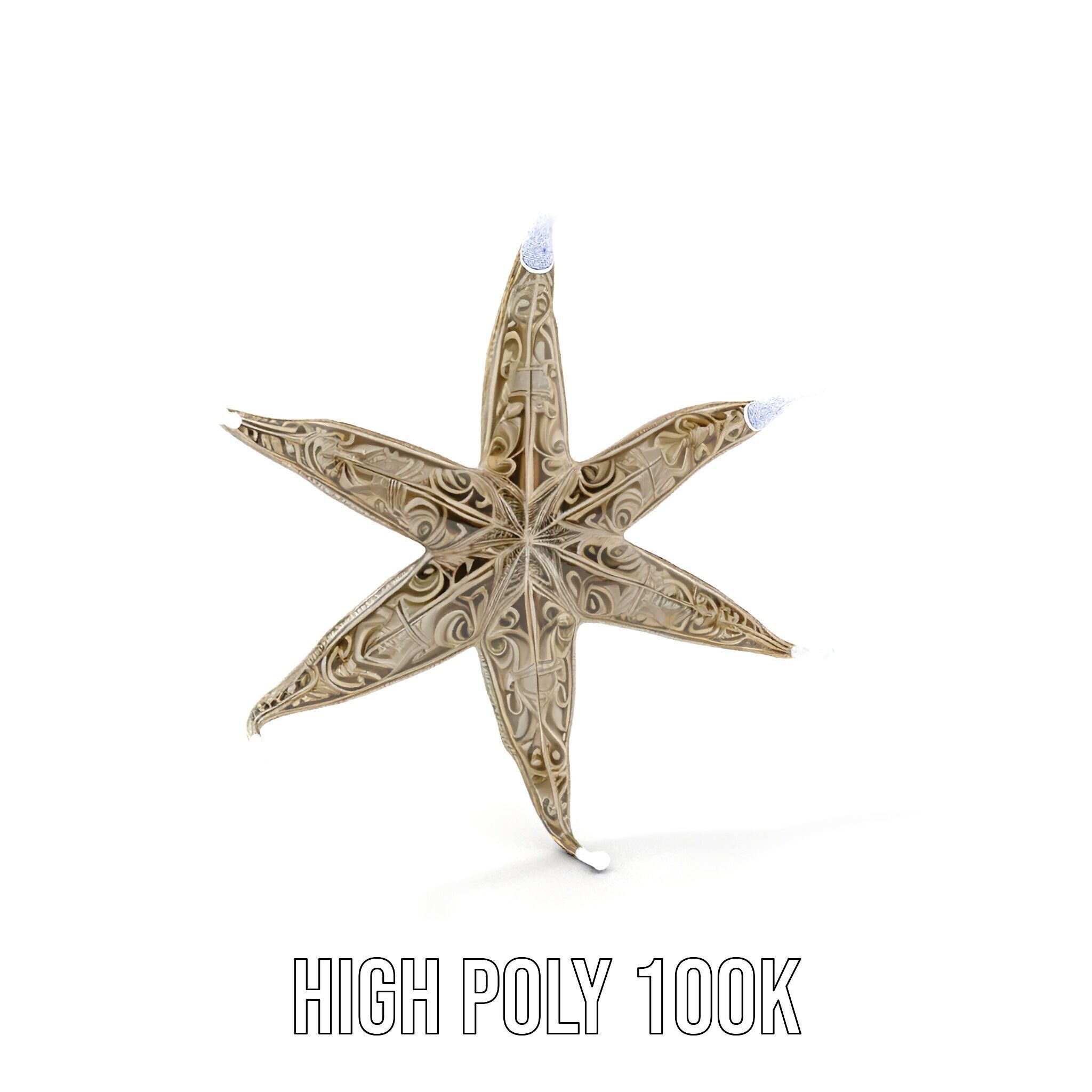 Intricate Decorative Star Model Pack Low-poly 3D model_4