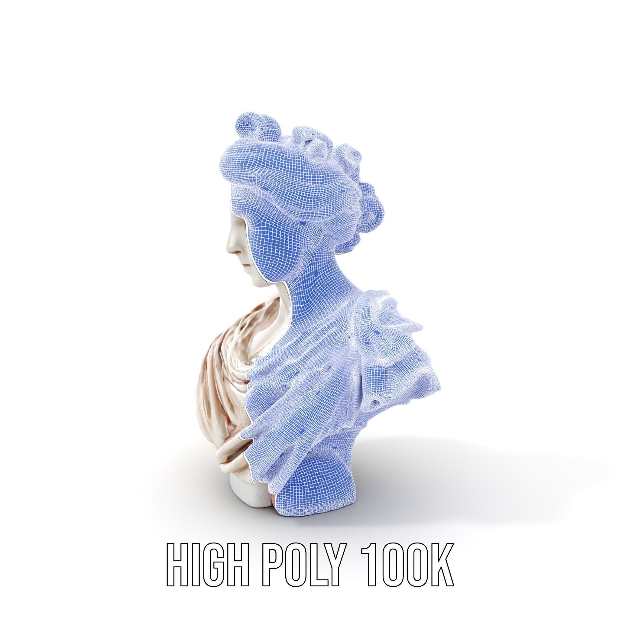 Classical Bust Model Pack with PBR Textures Low-poly 3D model_4