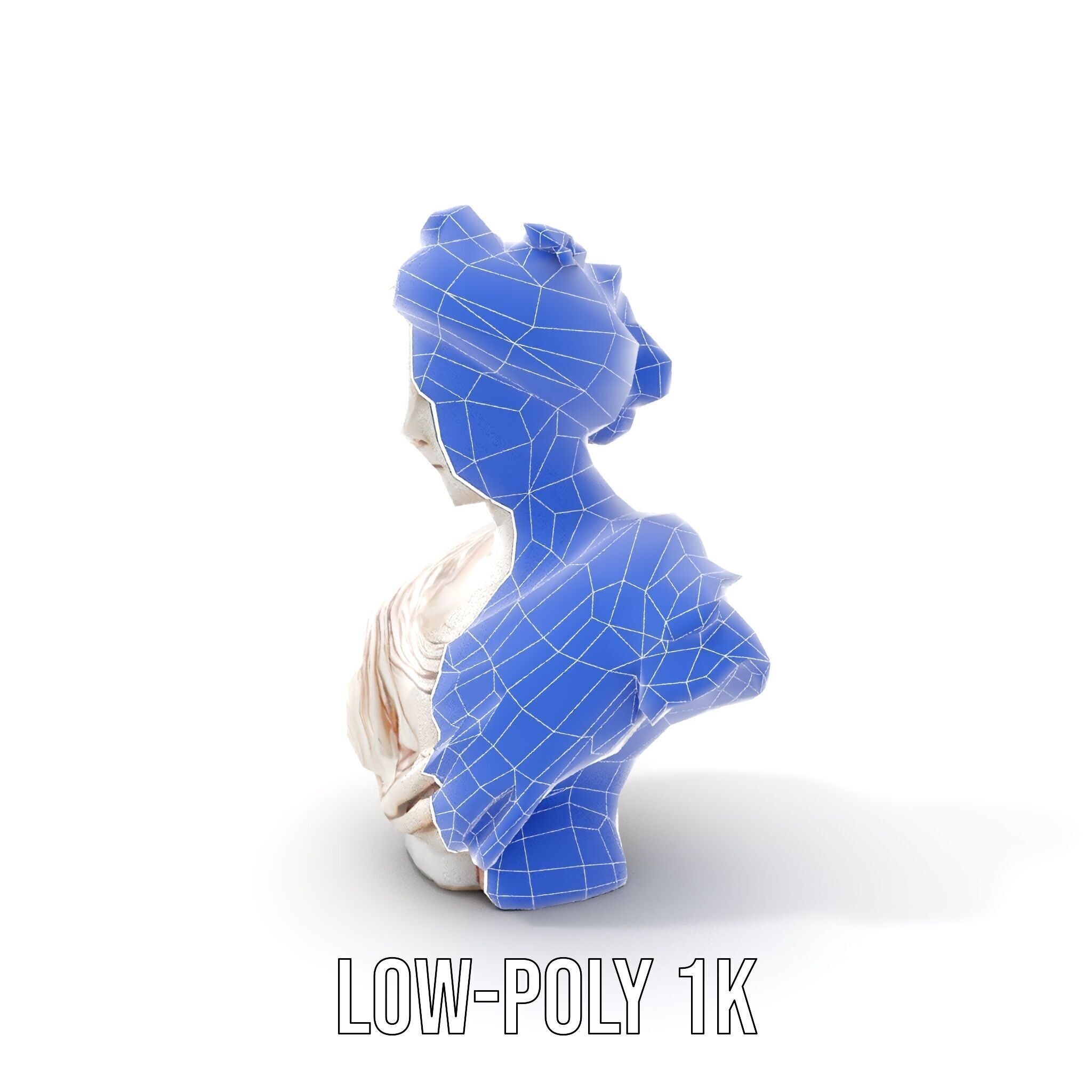 Classical Bust Model Pack with PBR Textures Low-poly 3D model_26