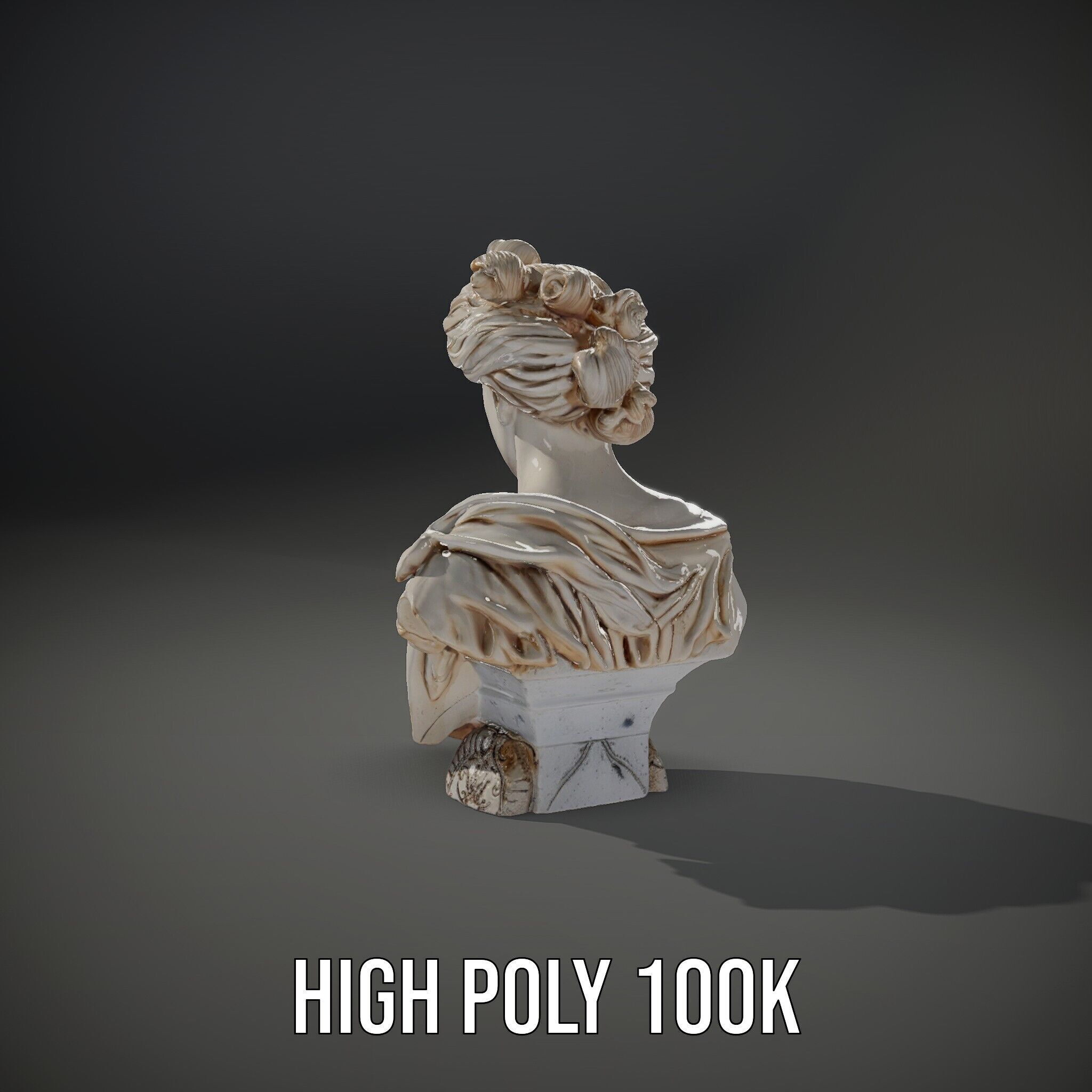 Classical Bust Model Pack with PBR Textures Low-poly 3D model_8