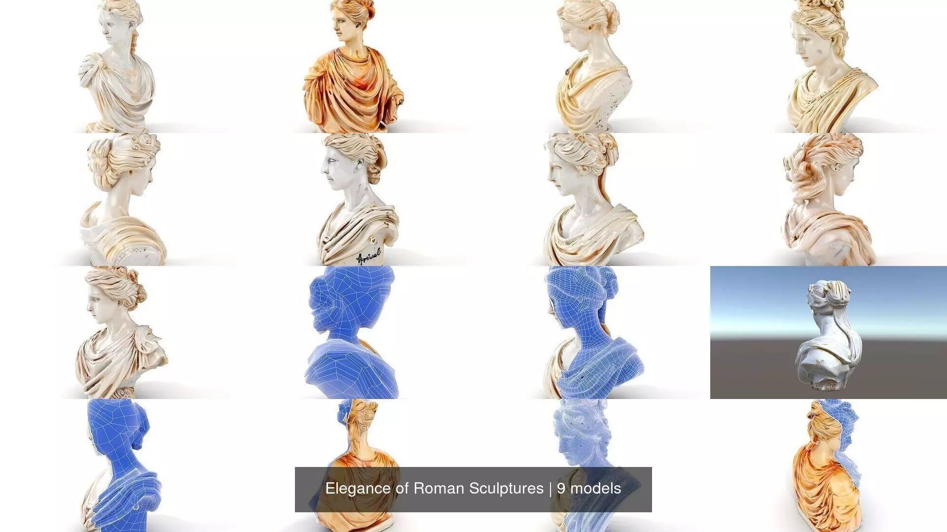 Elegance of Roman Sculptures 3D Model Collection_0