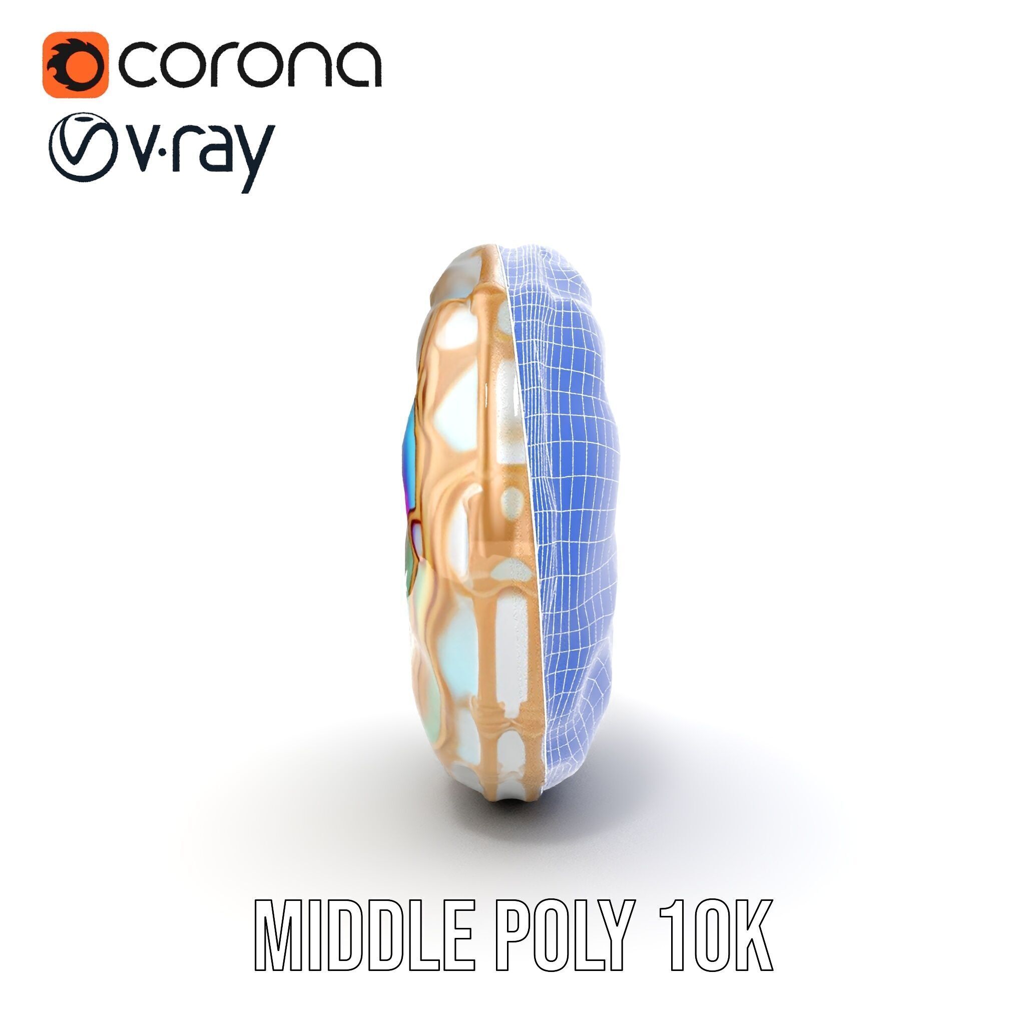 Iridescent Spiral Shell Model Pack Low-poly 3D model_31