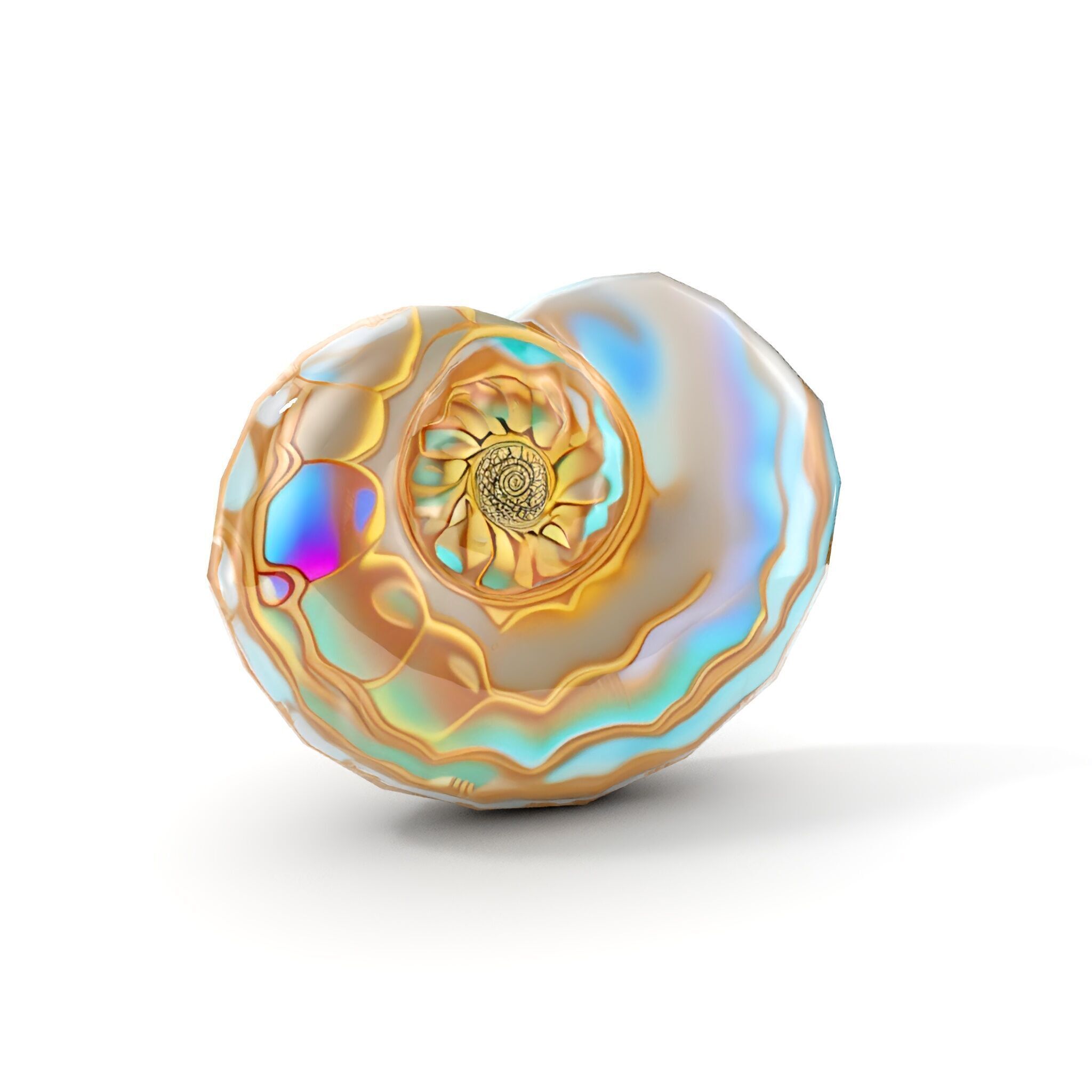 Iridescent Spiral Shell Model Pack Low-poly 3D model_7