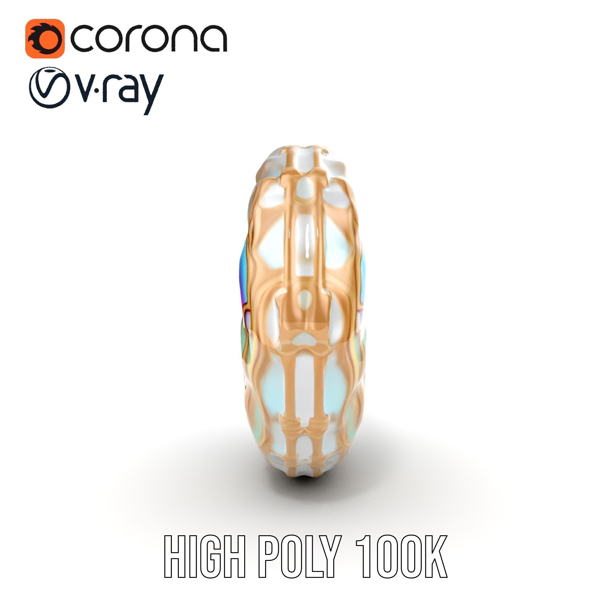 Iridescent Spiral Shell Model Pack Low-poly 3D model_21