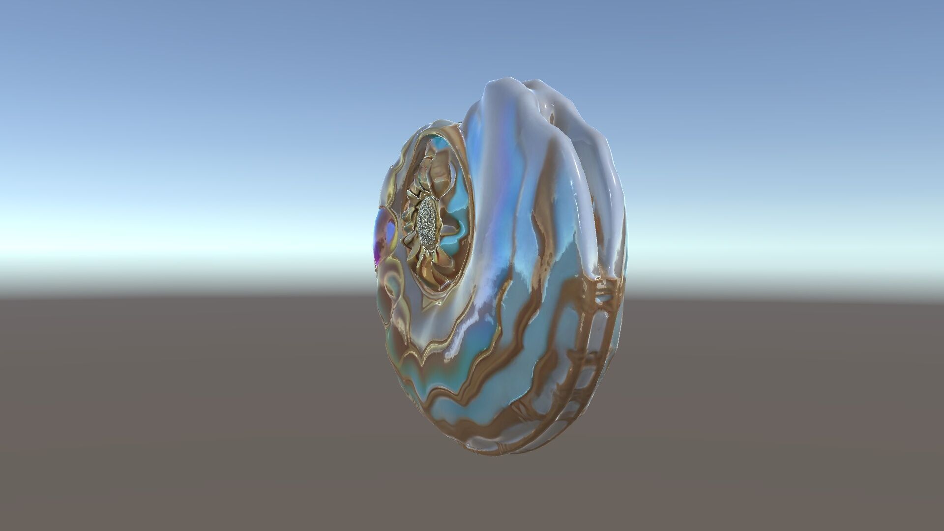 Iridescent Spiral Shell Model Pack Low-poly 3D model_33