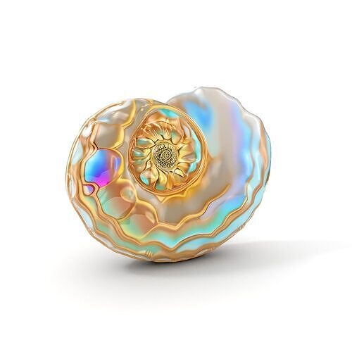Iridescent Spiral Shell Model Pack Low-poly 3D model