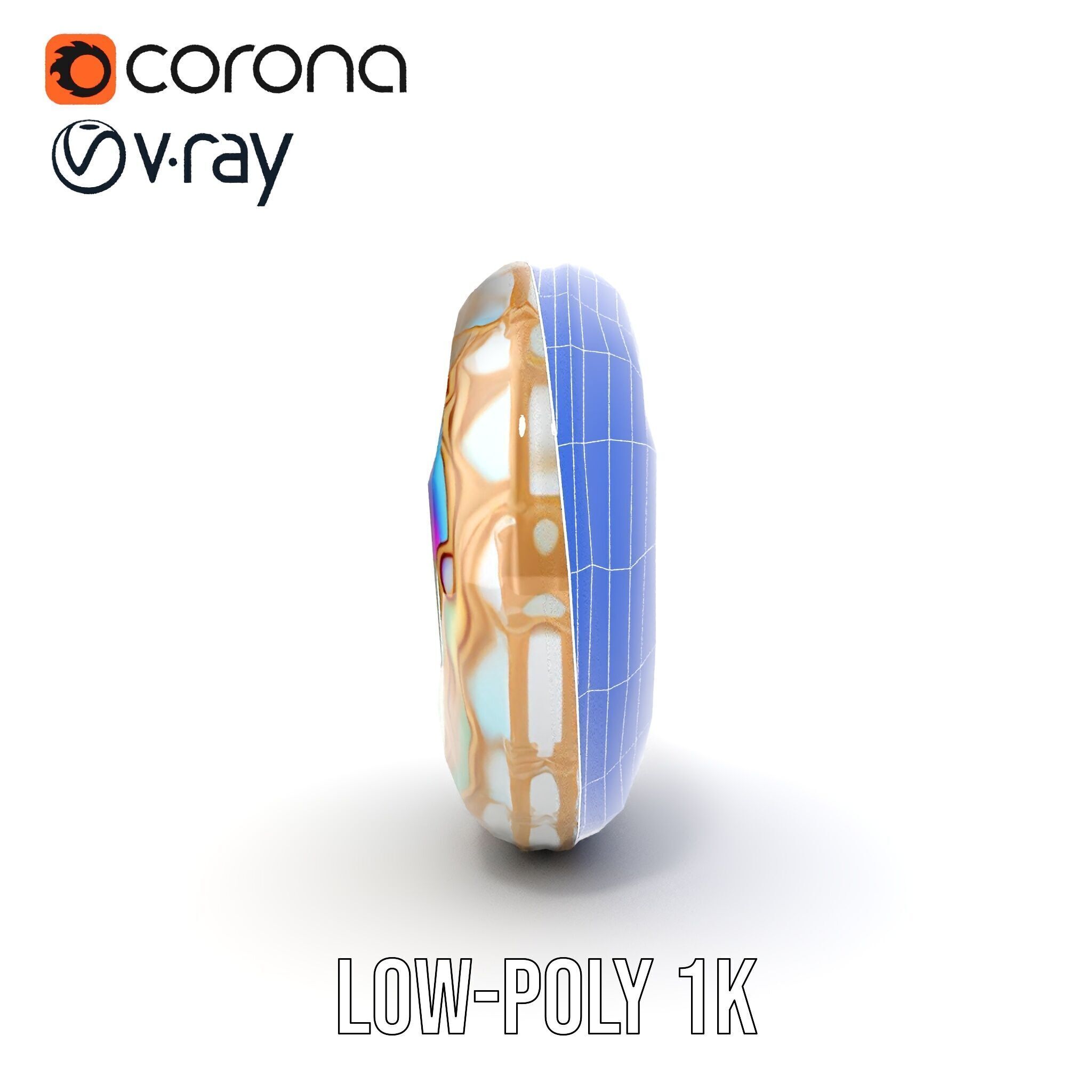 Iridescent Spiral Shell Model Pack Low-poly 3D model_13