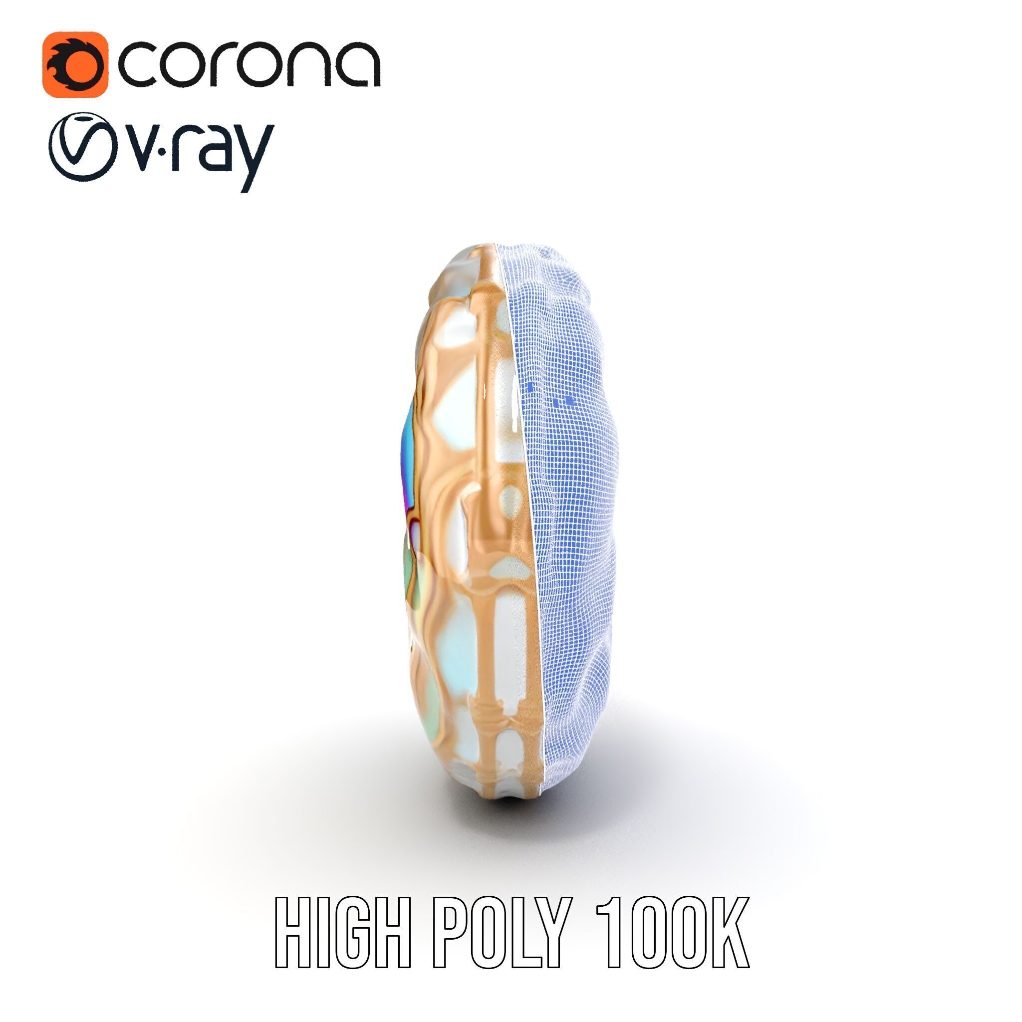Iridescent Spiral Shell Model Pack Low-poly 3D model_38