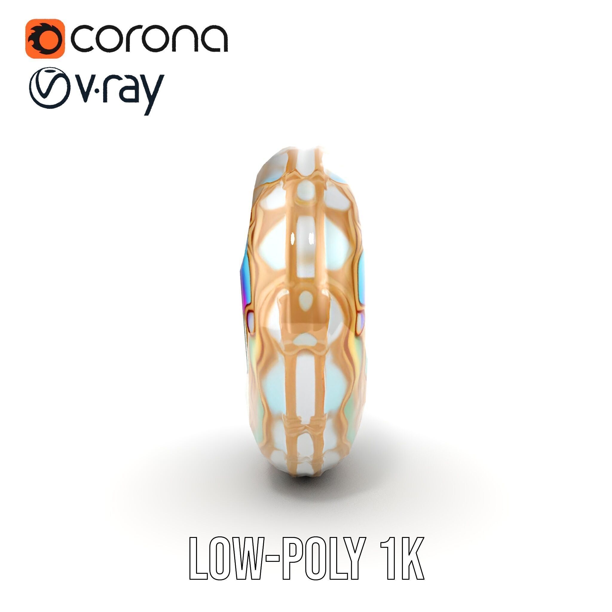 Iridescent Spiral Shell Model Pack Low-poly 3D model_29