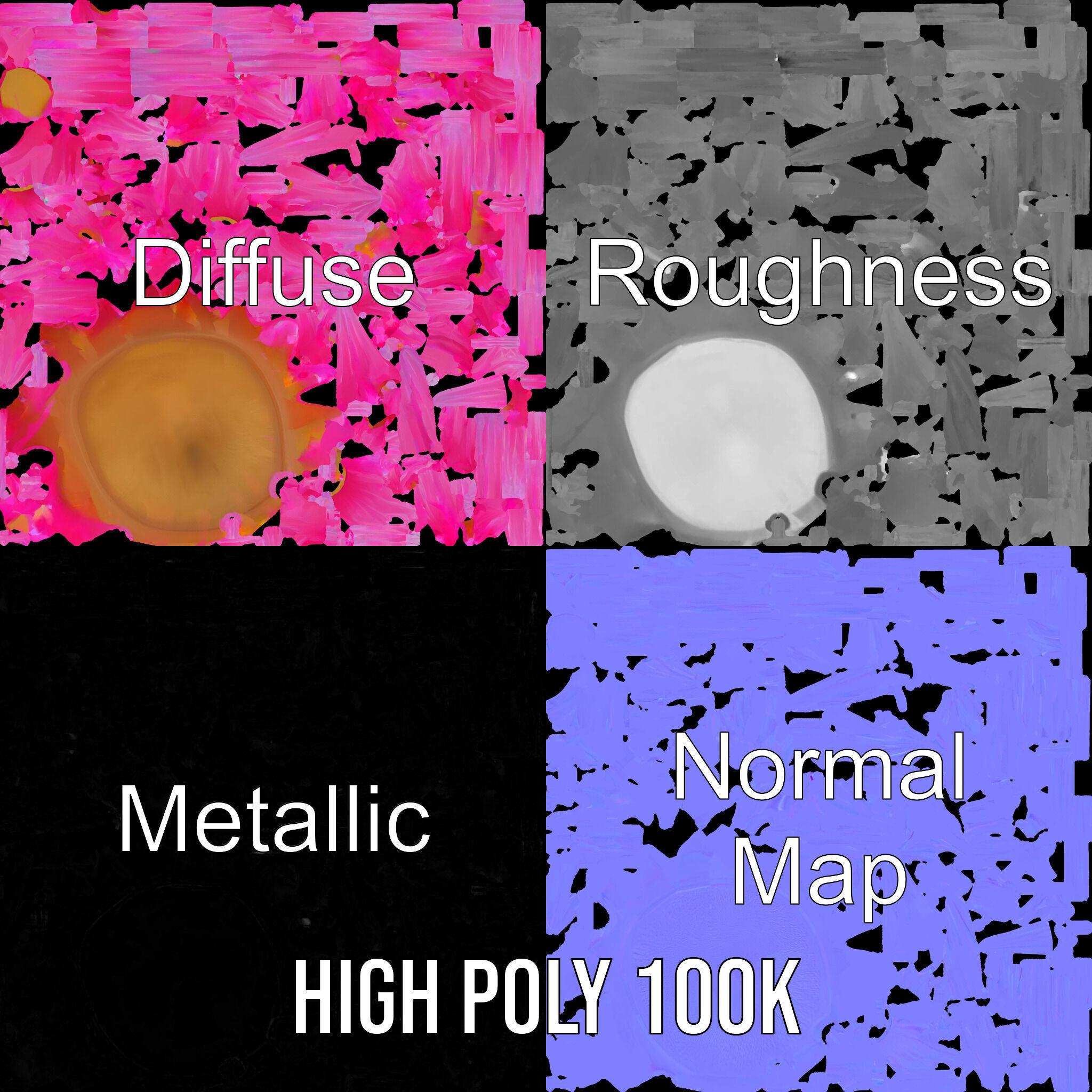 Sea Anemone Vibrant Tentacles Model Pack Low-poly 3D model_3