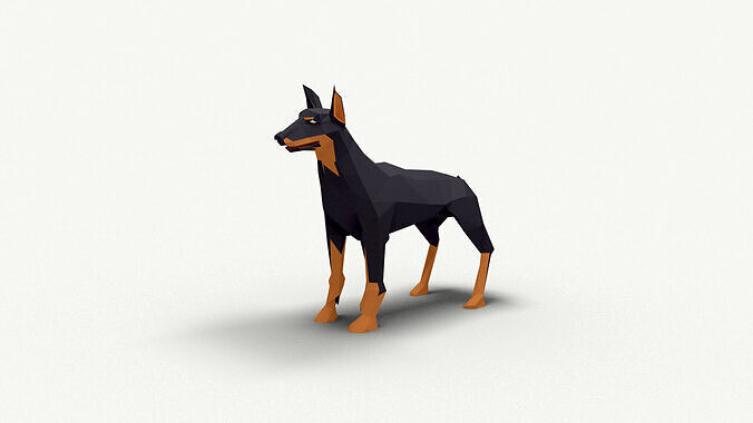 Dog Low Poly 01 Low-poly 3D model