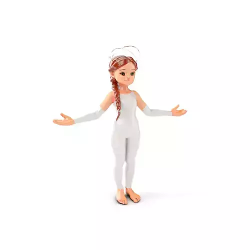 Angelic Young Girl with Halo Rigged and Animated D Model Low-poly 3D model