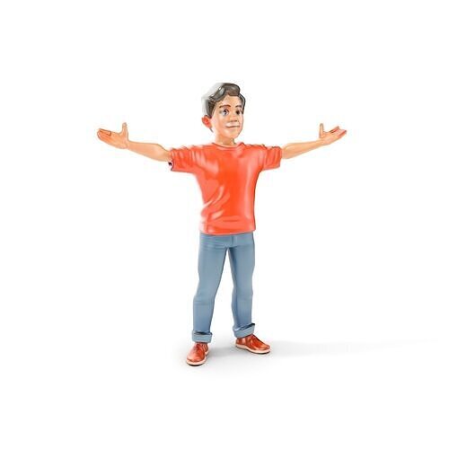 Animated Young Male Character with Casual Attire Rigged and A... Low-poly 3D model