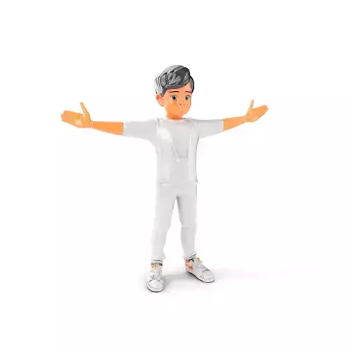Youthful Casual Avatar Rigged and Animated D Character Model Low-poly 3D model