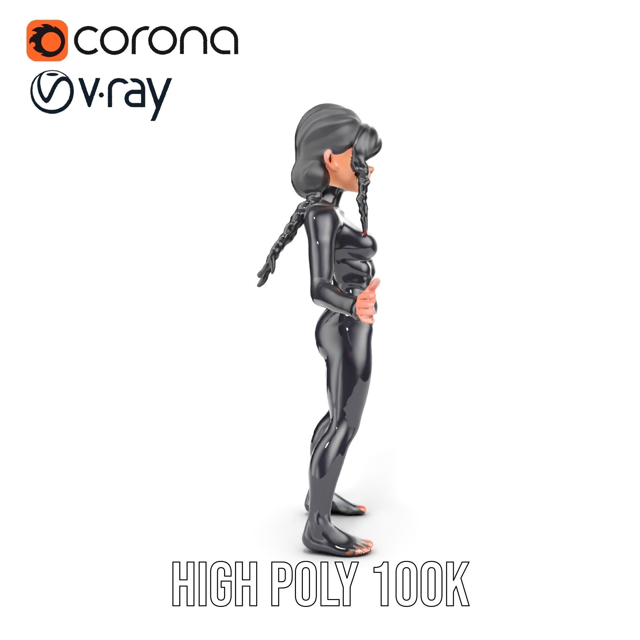 Stealthy Agent Character Rigged and Animated D Model Low-poly 3D model_27