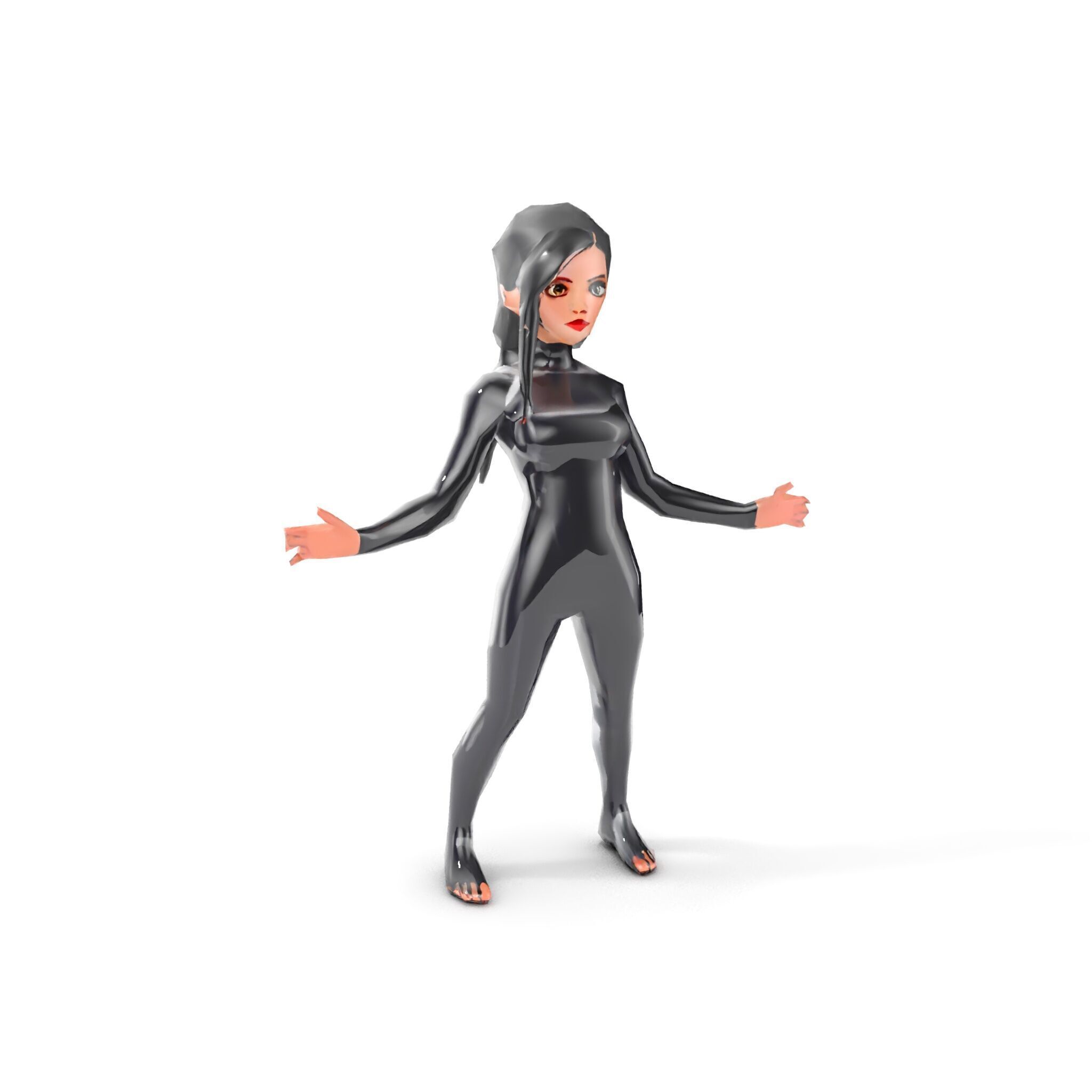Stealthy Agent Character Rigged and Animated D Model Low-poly 3D model_26