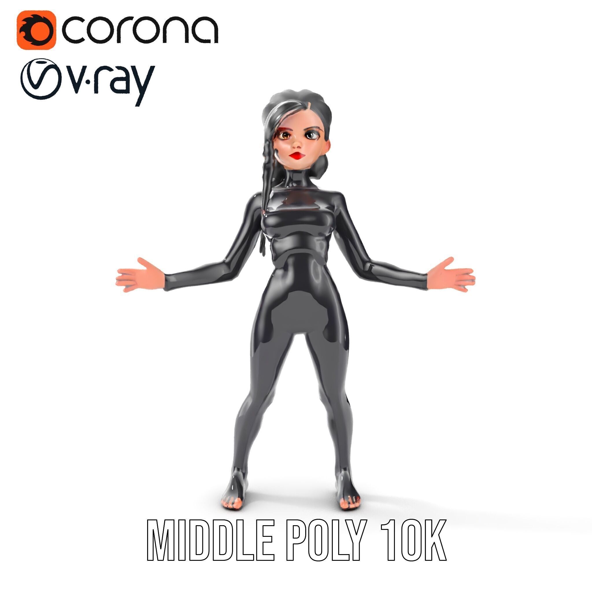 Stealthy Agent Character Rigged and Animated D Model Low-poly 3D model_28