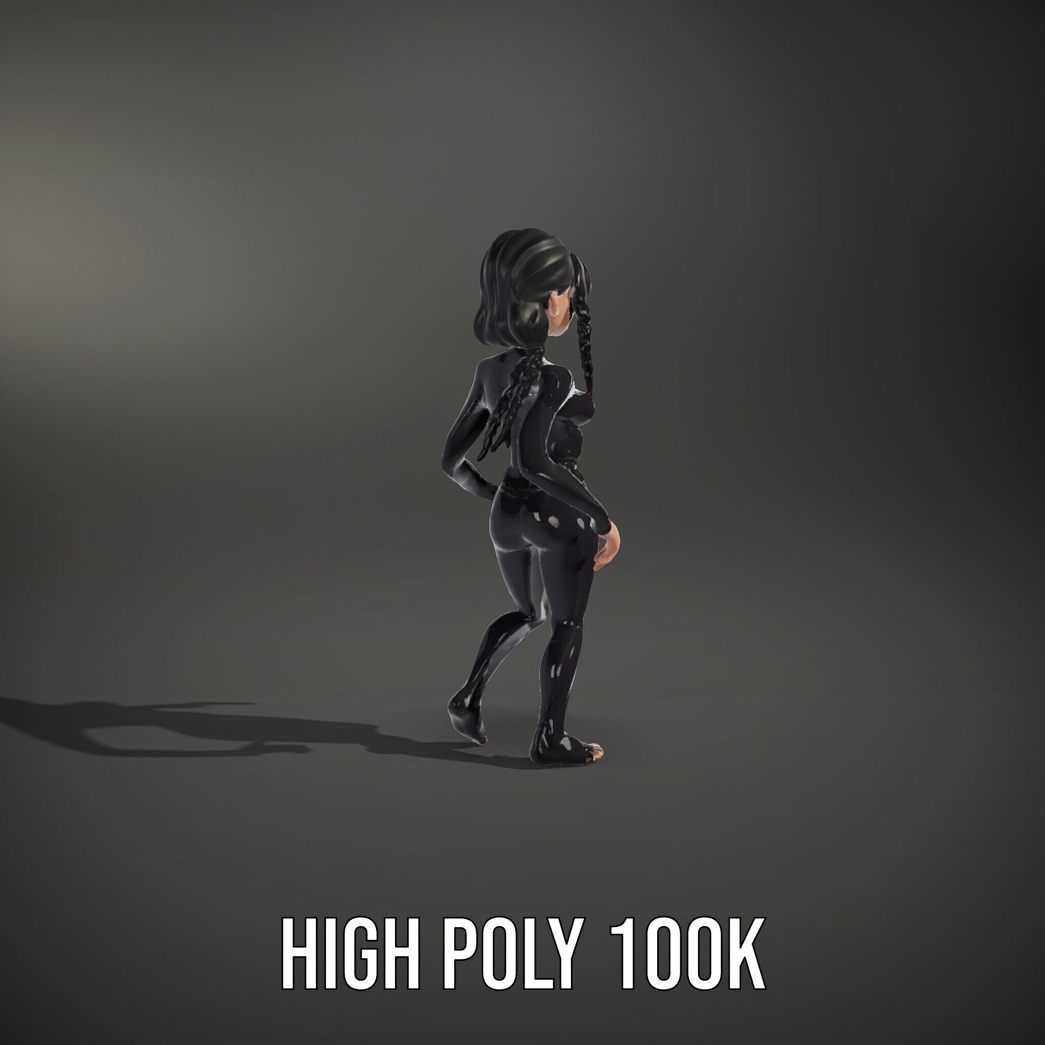 Stealthy Agent Character Rigged and Animated D Model Low-poly 3D model_8