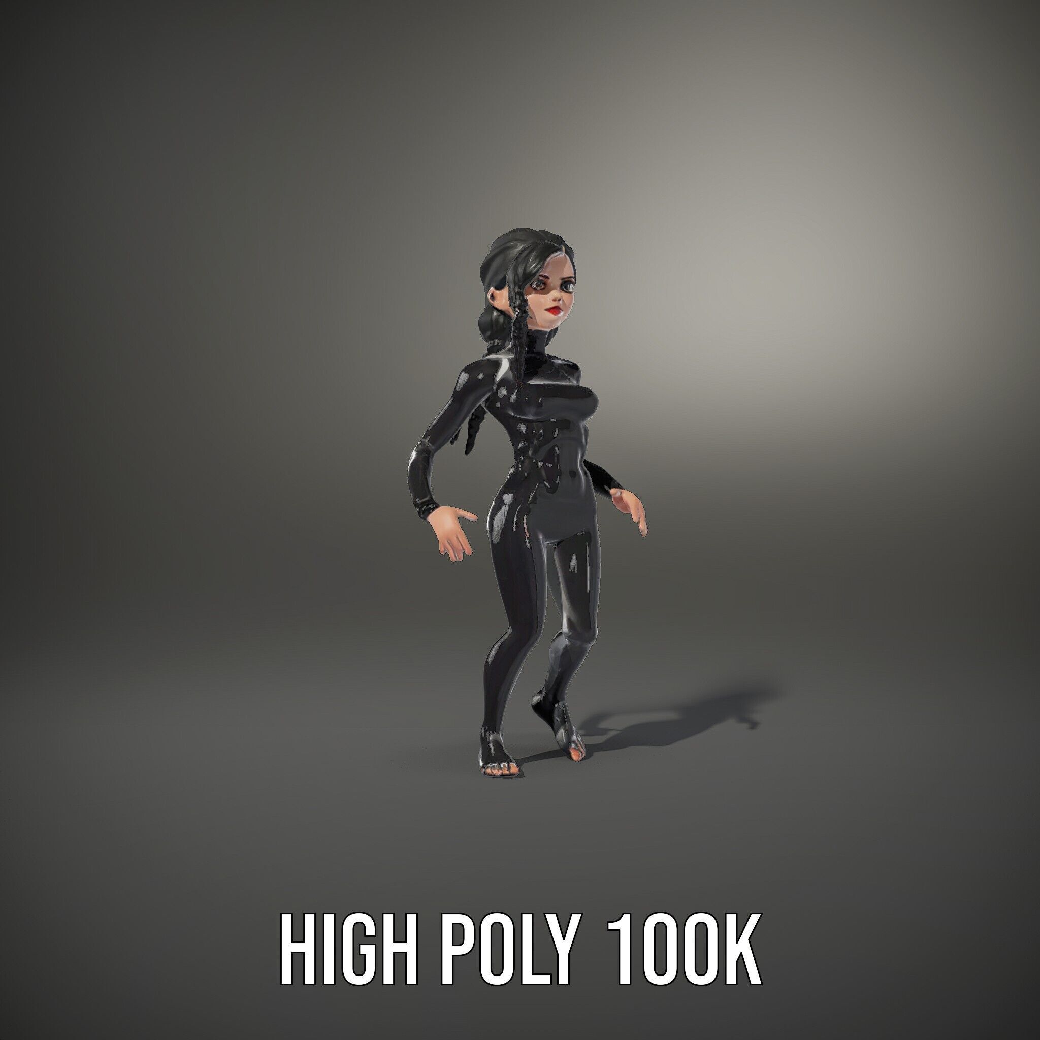 Stealthy Agent Character Rigged and Animated D Model Low-poly 3D model_11