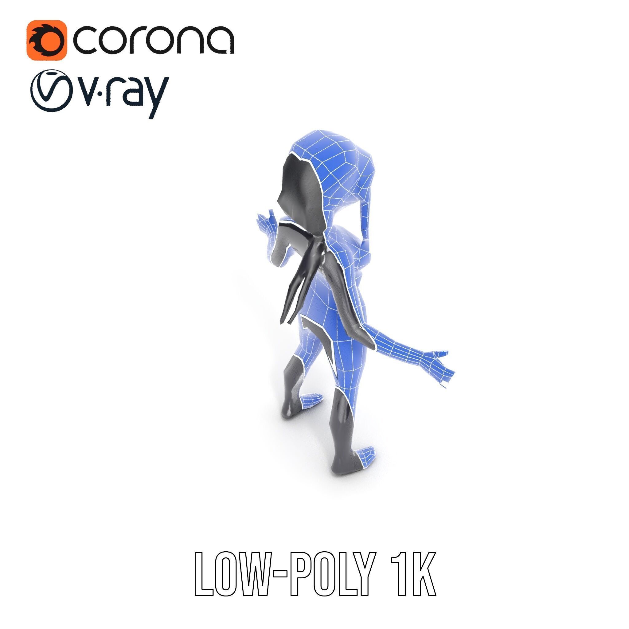 Stealthy Agent Character Rigged and Animated D Model Low-poly 3D model_23