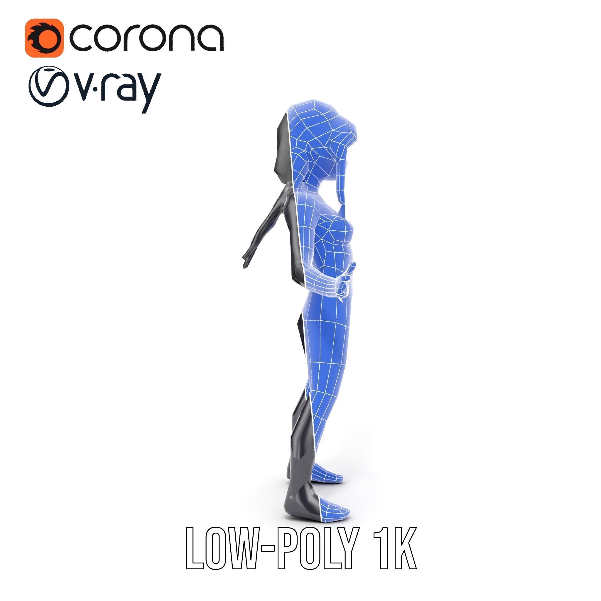 Stealthy Agent Character Rigged and Animated D Model Low-poly 3D model_32