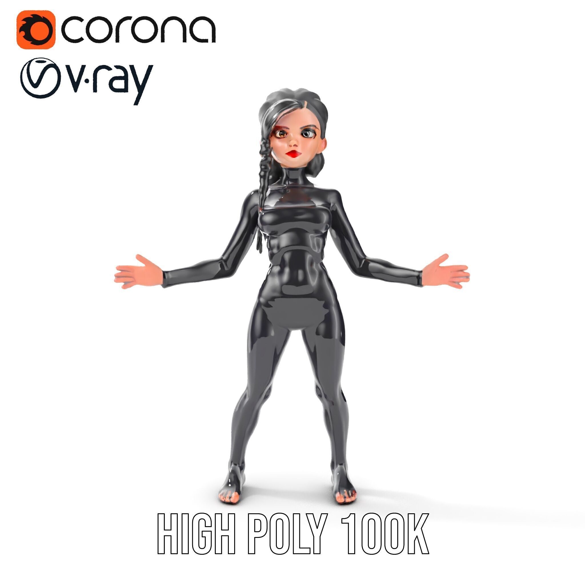 Stealthy Agent Character Rigged and Animated D Model Low-poly 3D model_19