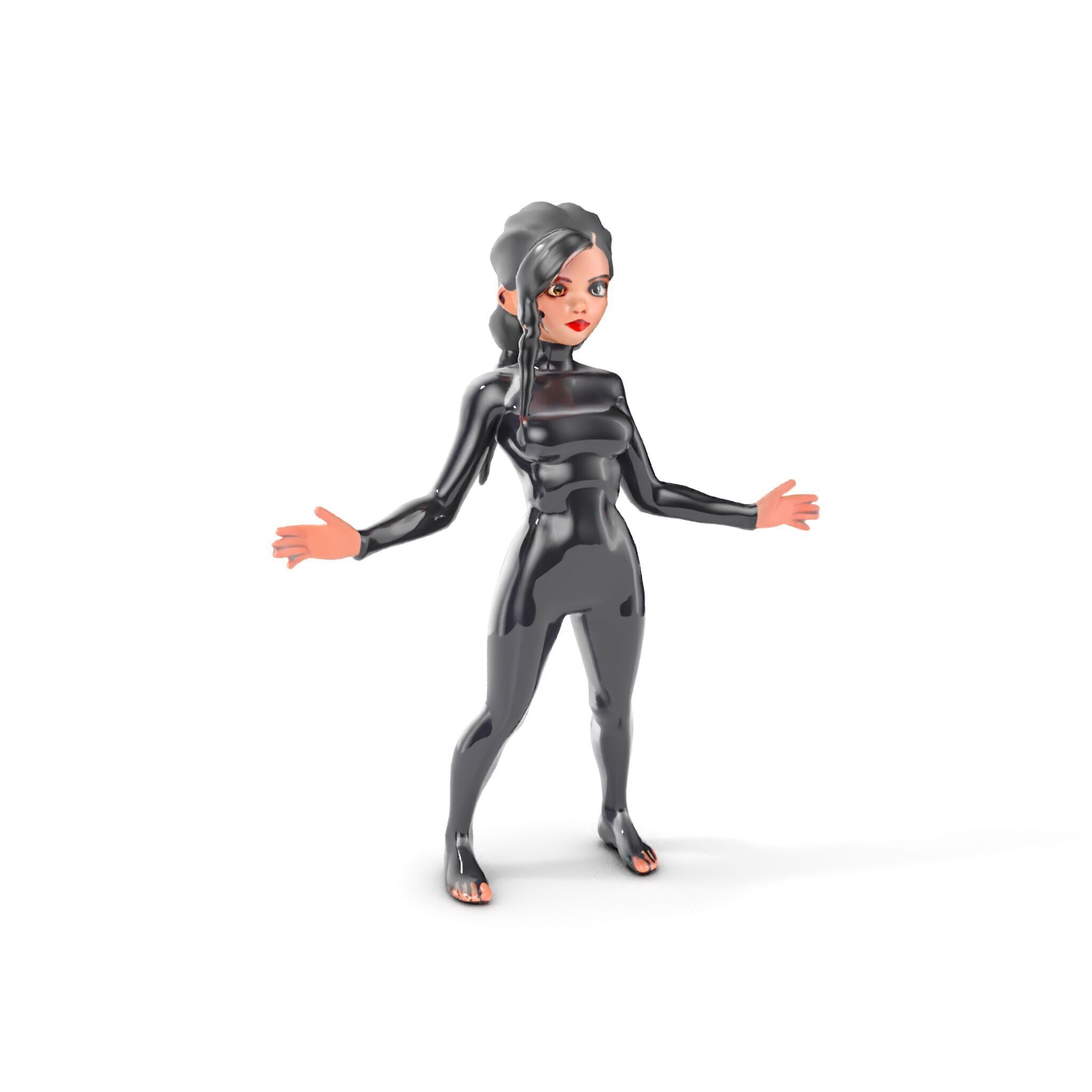 Stealthy Agent Character Rigged and Animated D Model Low-poly 3D model_12